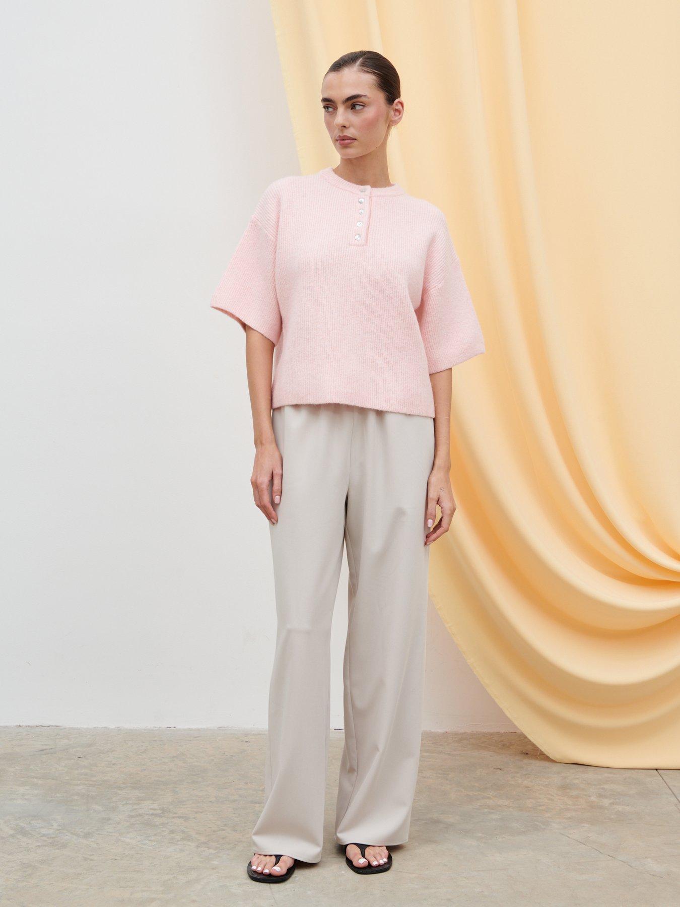 Image 3 of 4 of Pretty Lavish Amari Fluffy Knit Top - Pink
