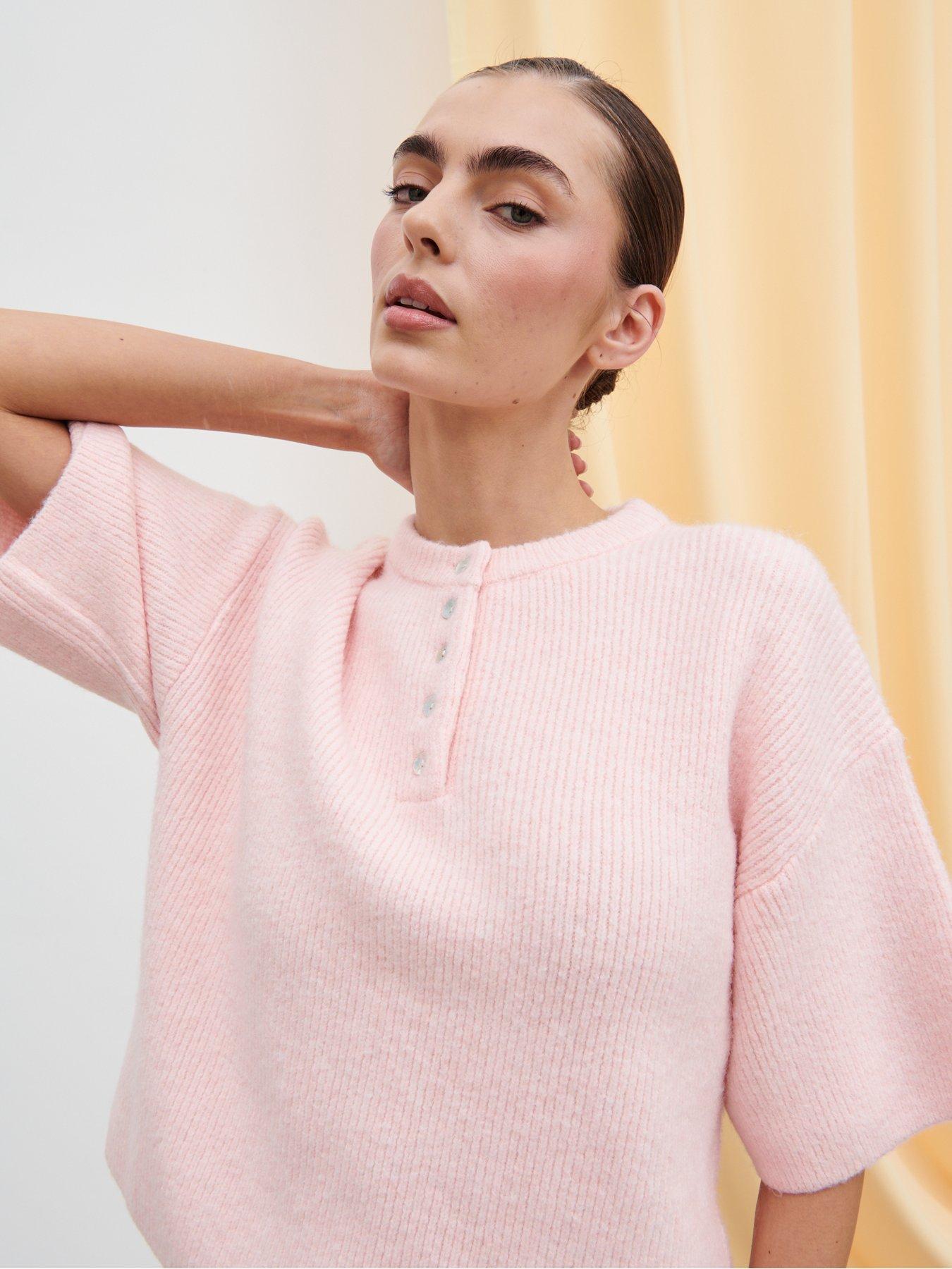 Image 4 of 4 of Pretty Lavish Amari Fluffy Knit Top - Pink