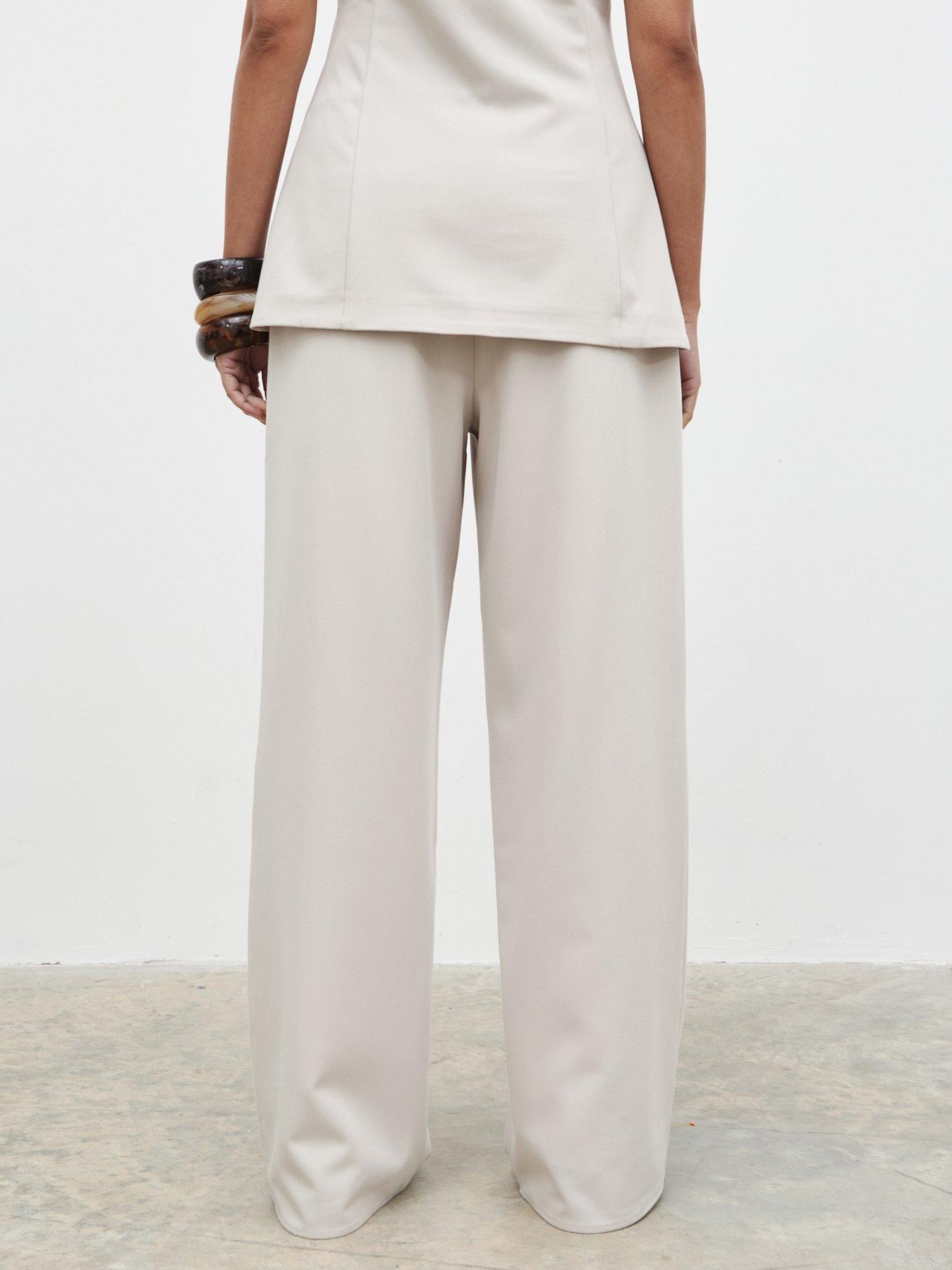 Image 2 of 4 of Pretty Lavish Brylee Tailored Drawstring Co-ord Trousers - Stone