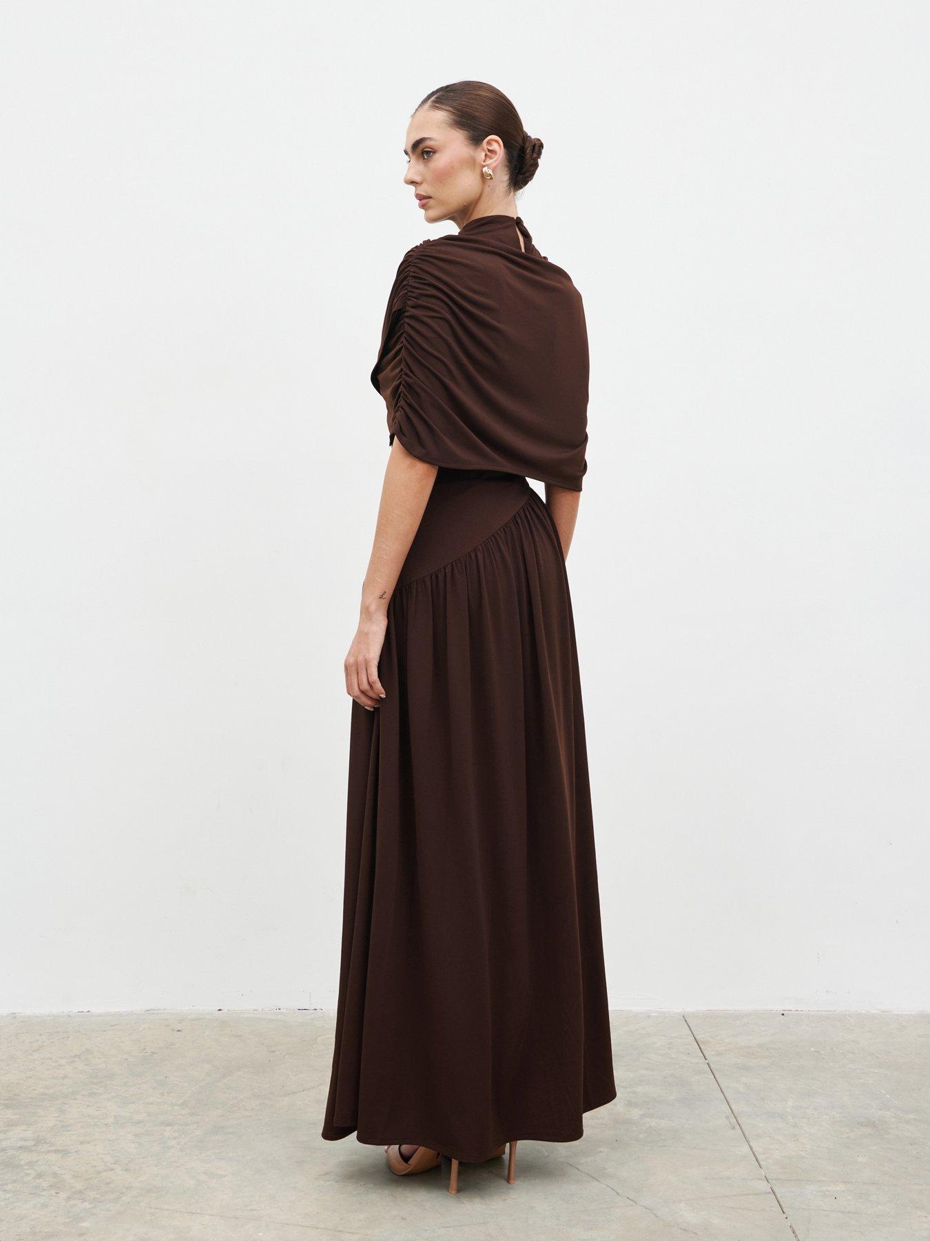 pretty-lavish-deja-draped-jersey-wrap-maxi-dress-brownstillFront