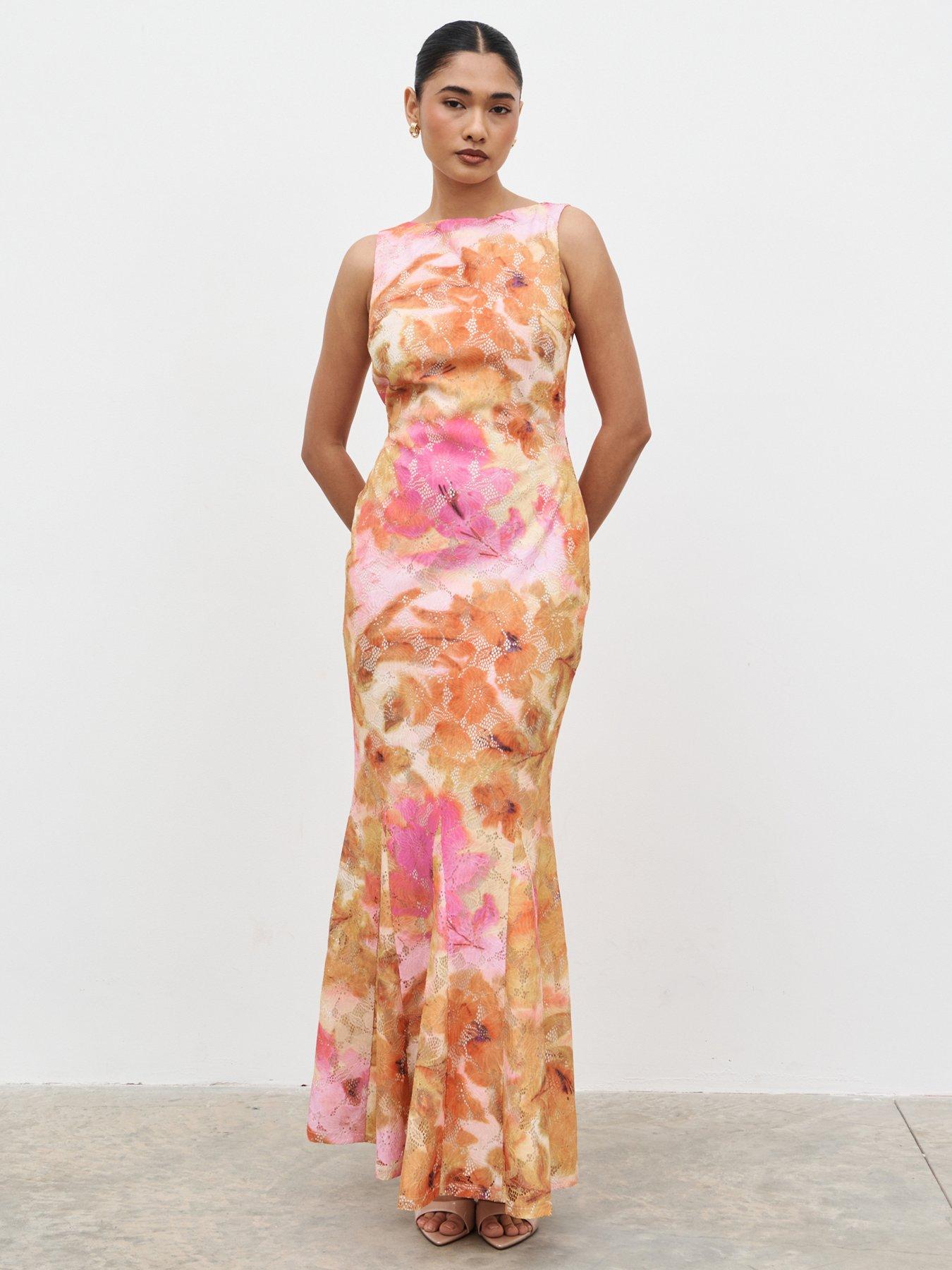 green emerald velvet dress Multicoloured Printed Maxi Dress Long Dress Evening Dress main image 1