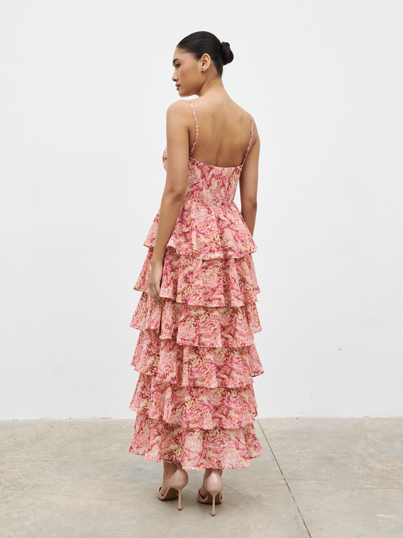 Image 2 of 4 of Pretty Lavish Lissy Ruffle Midaxi Dress - Multi