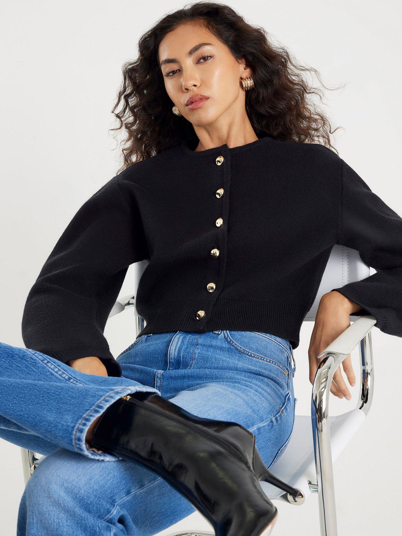 river-island-structured-knitted-sleeve-cardi-blackoutfit