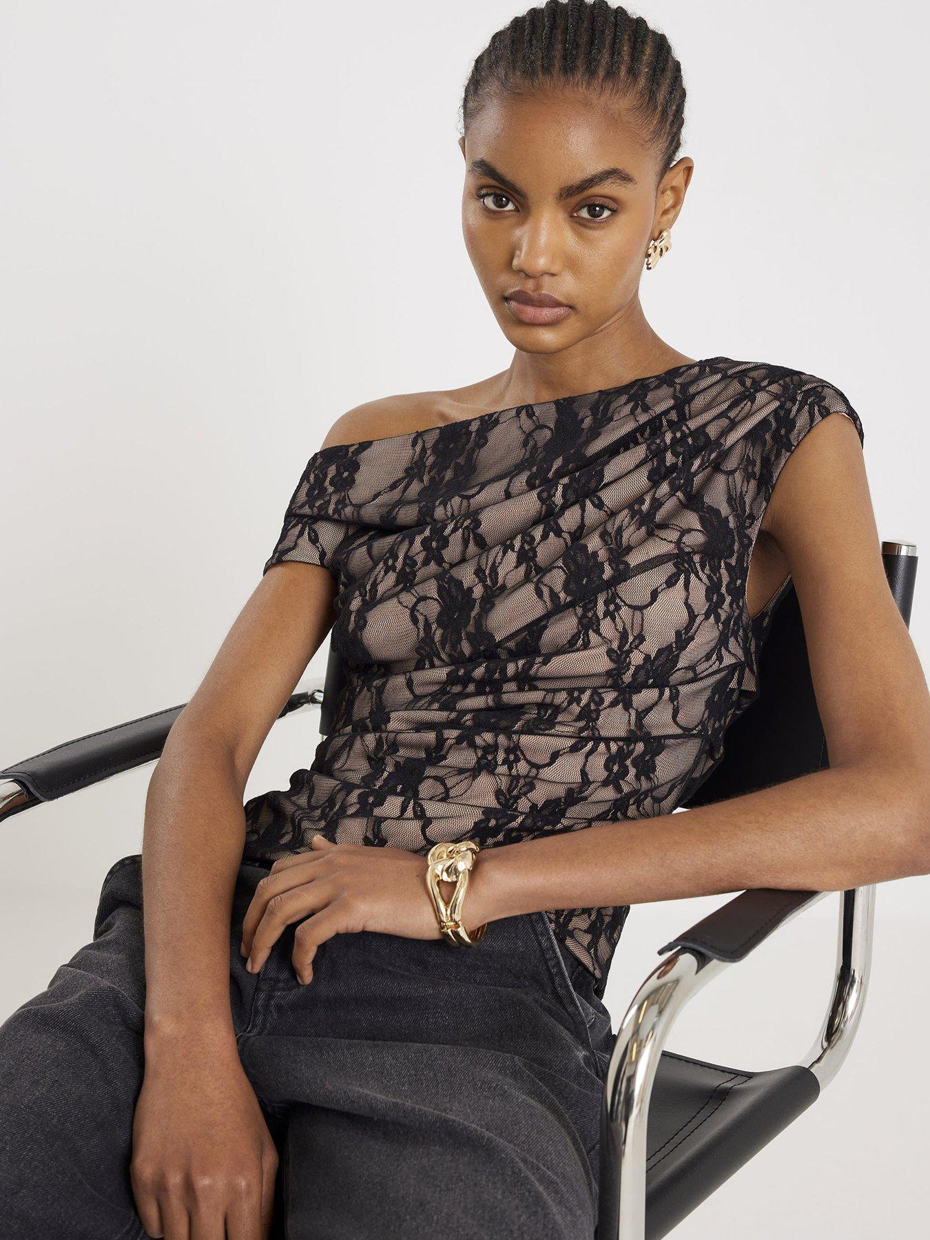 river-island-short-lace-drape-top-blackfront