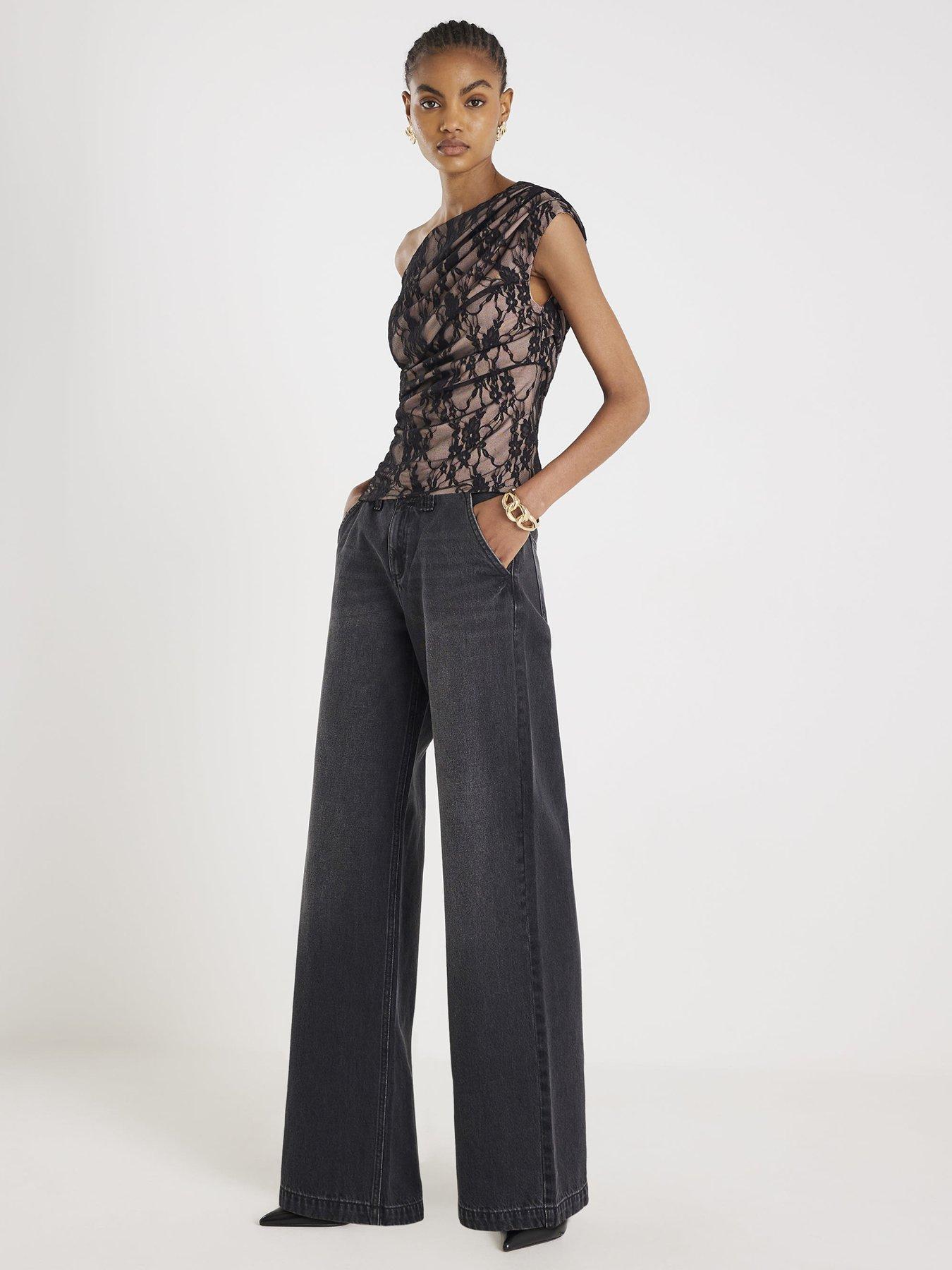 river-island-short-lace-drape-top-blackback