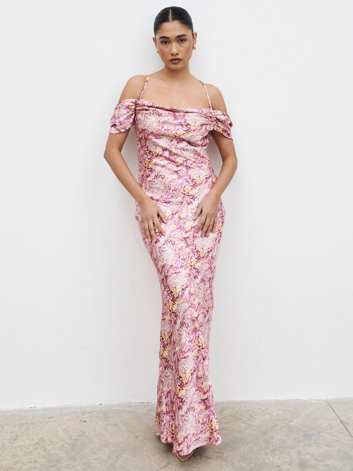 Pretty Lavish Dariah Cowl Slip Dress - Multi