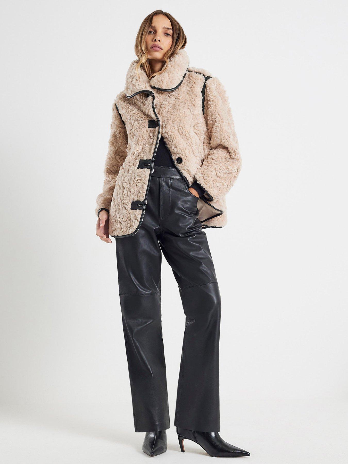 River Island Teddy Swing Coat - Cream