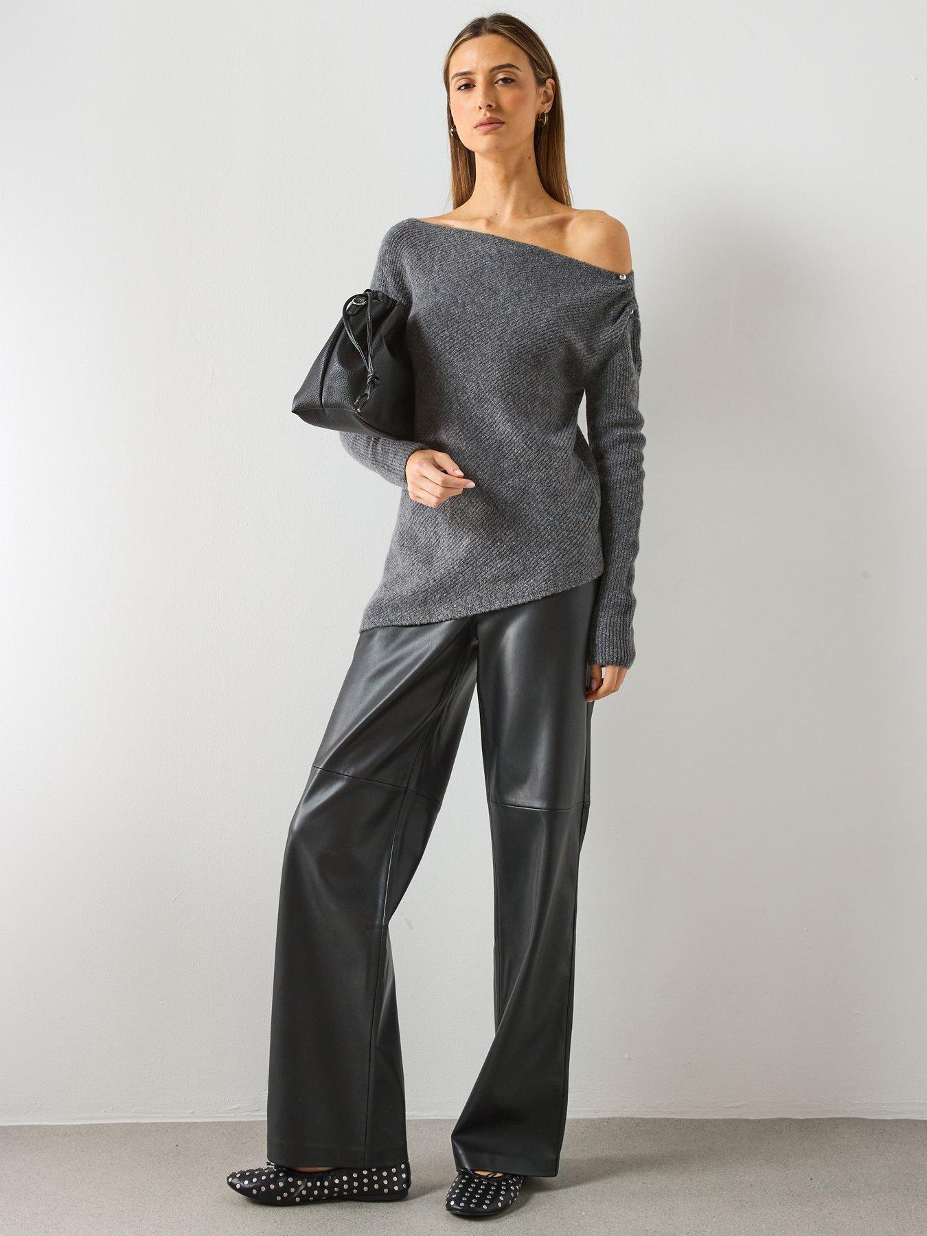 mango-asymmetrical-sweater-with-metallic-detail-greyback