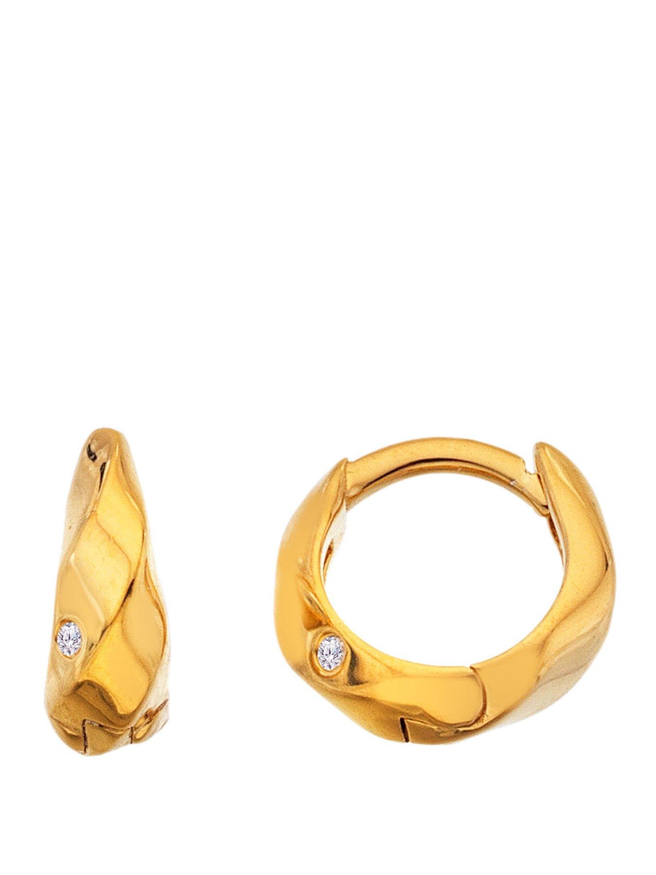 Hot Diamonds HD X GE Ridge Huggie Earrings