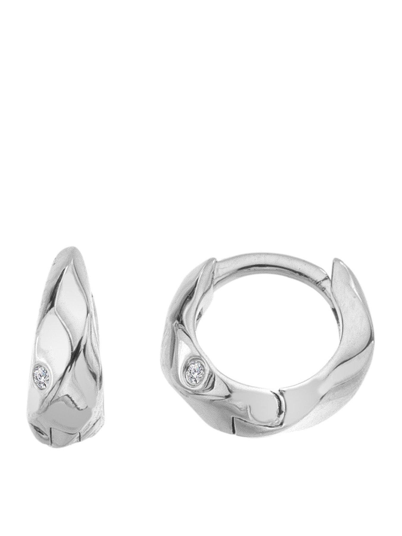 Hot Diamonds Ridge Huggie Earrings