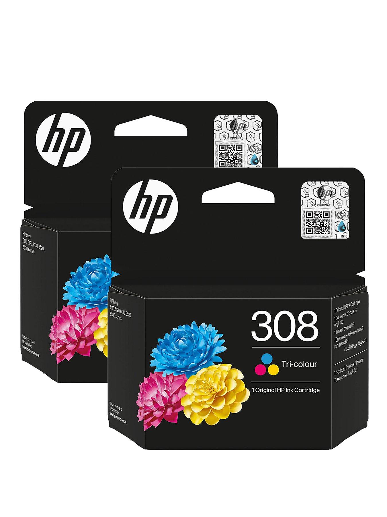 Image 1 of 8 of HP 308 Original Tri-colour Ink Cartridge 2-Pack