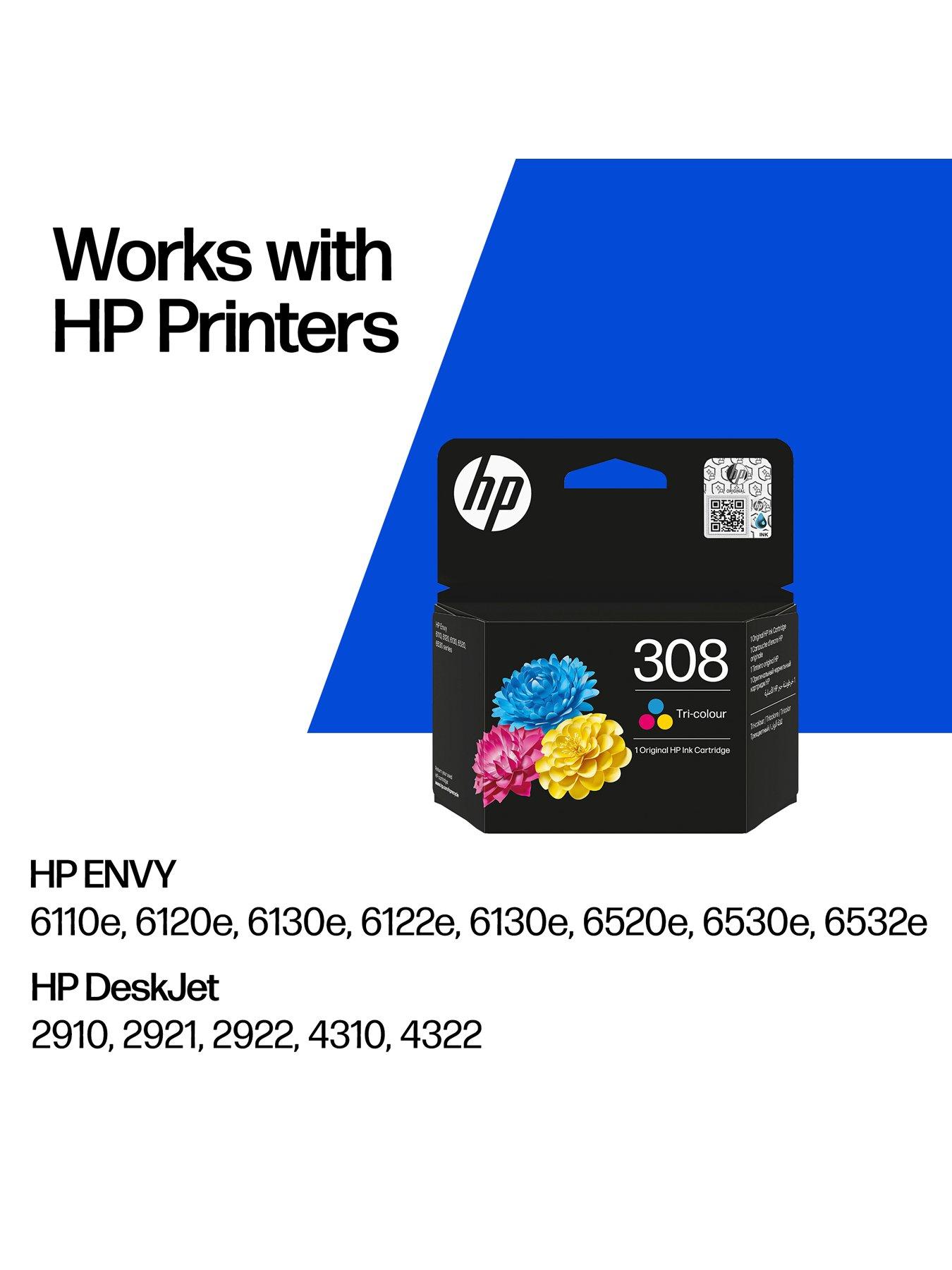 Image 2 of 8 of HP 308 Original Tri-colour Ink Cartridge 2-Pack