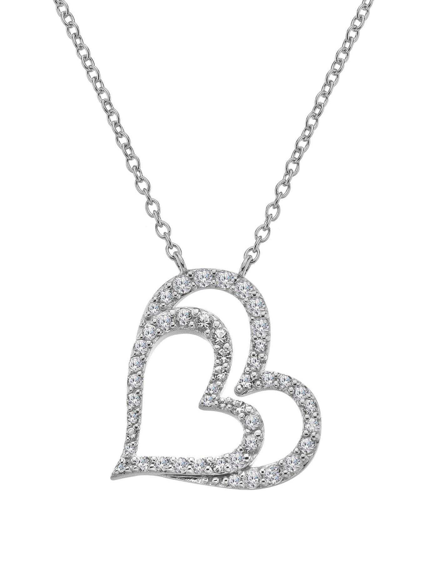 Hot Diamonds Shimmer Heart Necklace