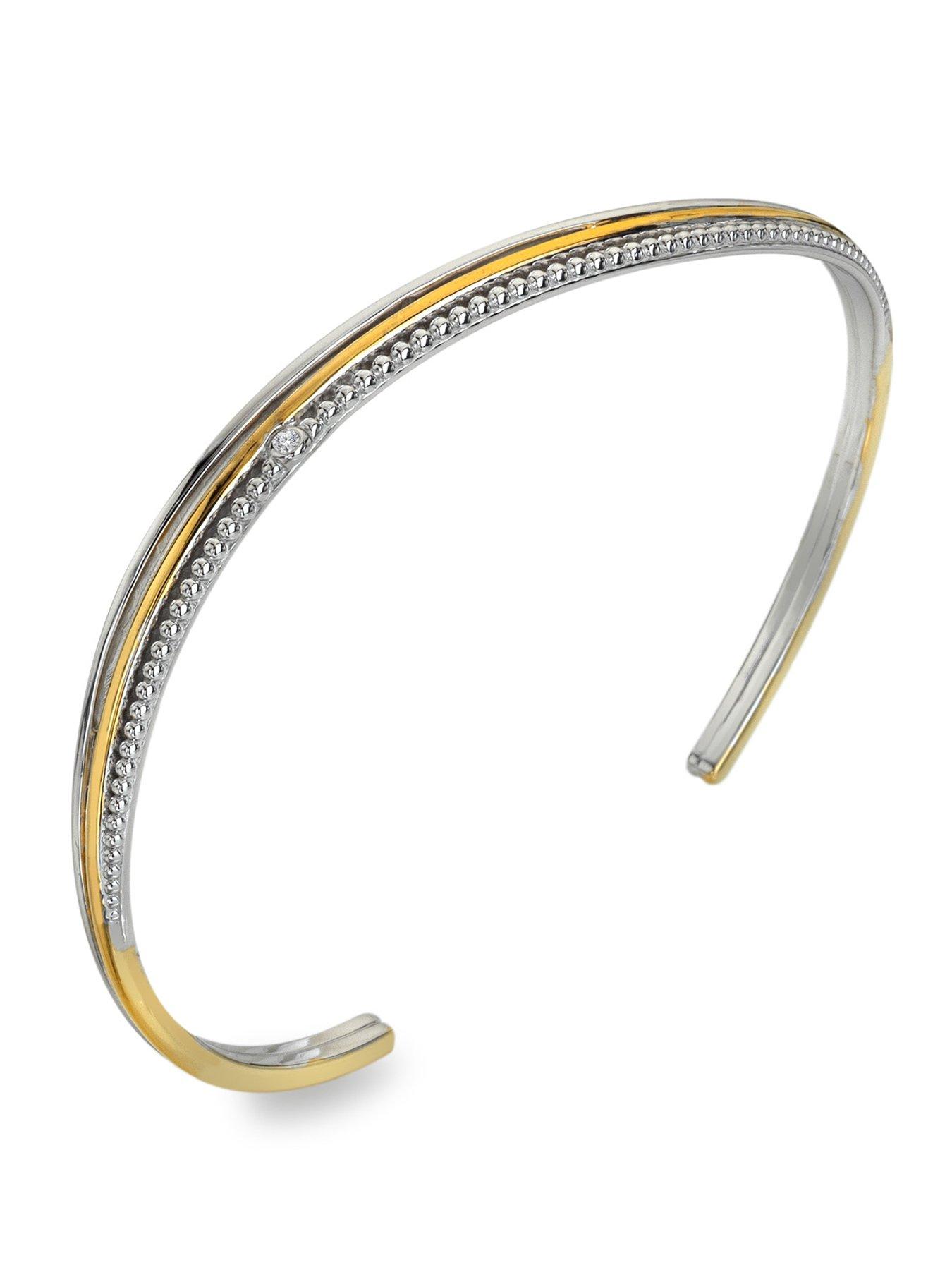Image 1 of 3 of Hot Diamonds Teardrop Two Tone Bangle