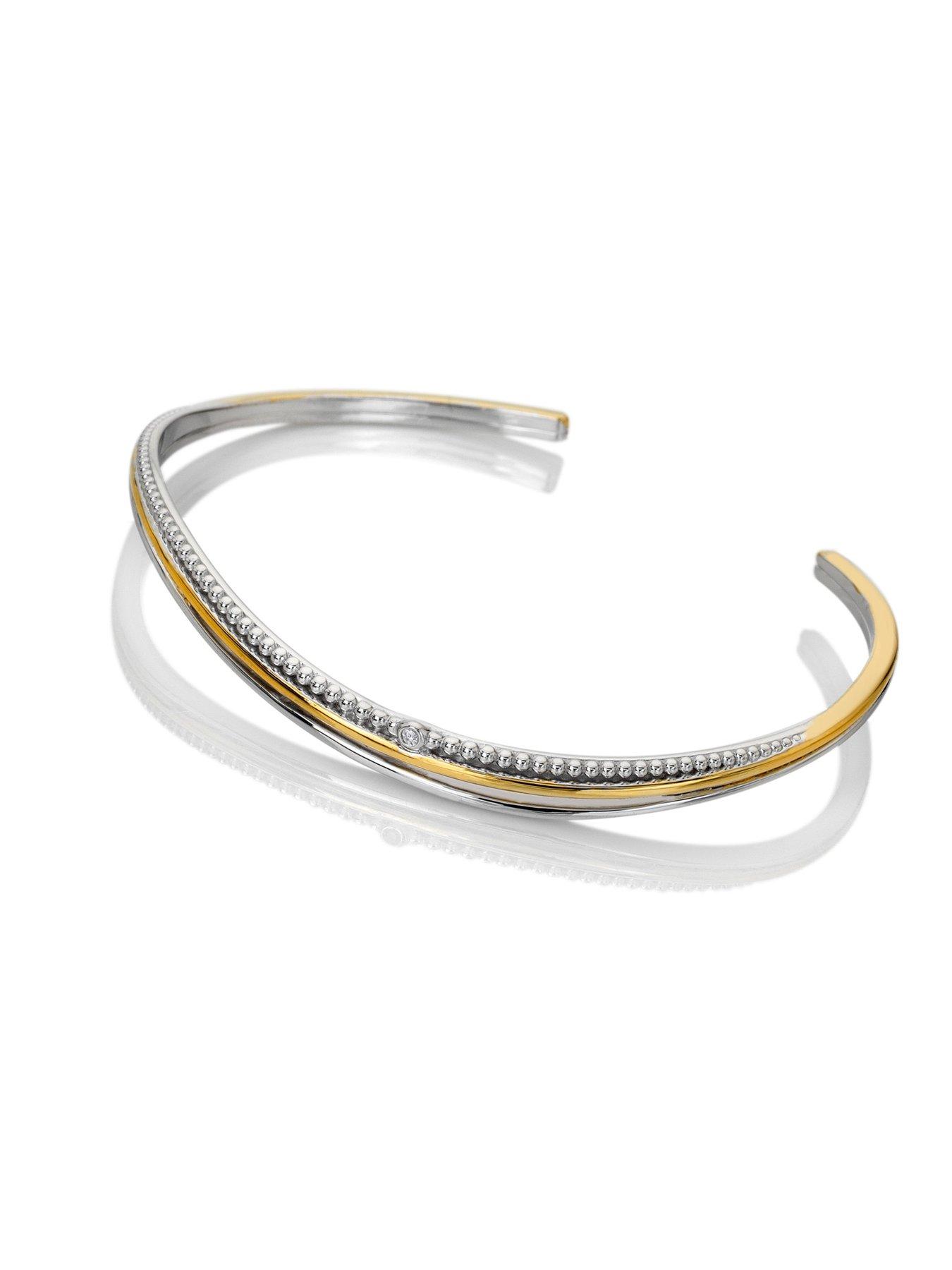 Image 2 of 3 of Hot Diamonds Teardrop Two Tone Bangle