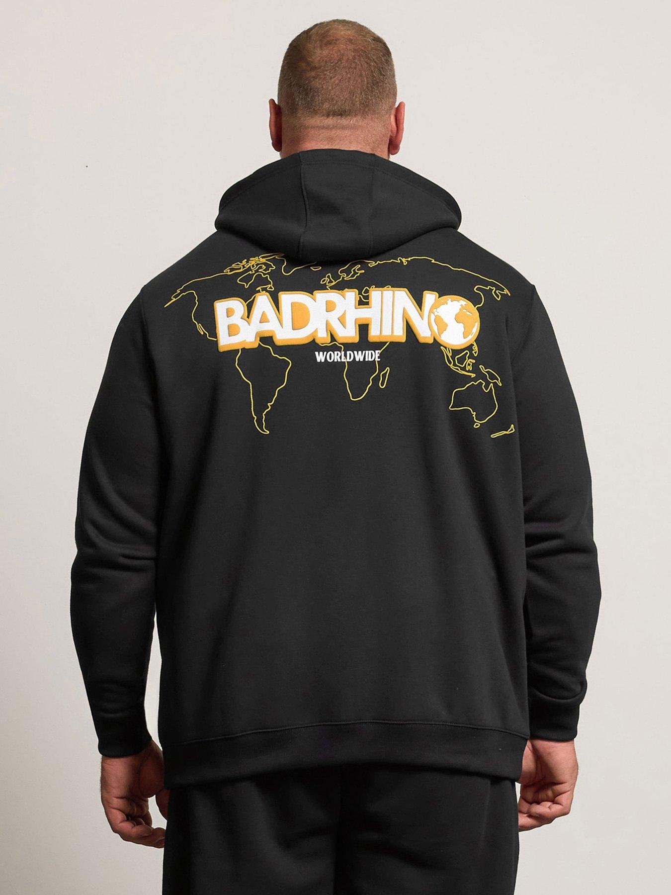 Image 2 of 7 of BadRhino World Map Zip Thru Hoodie - Black