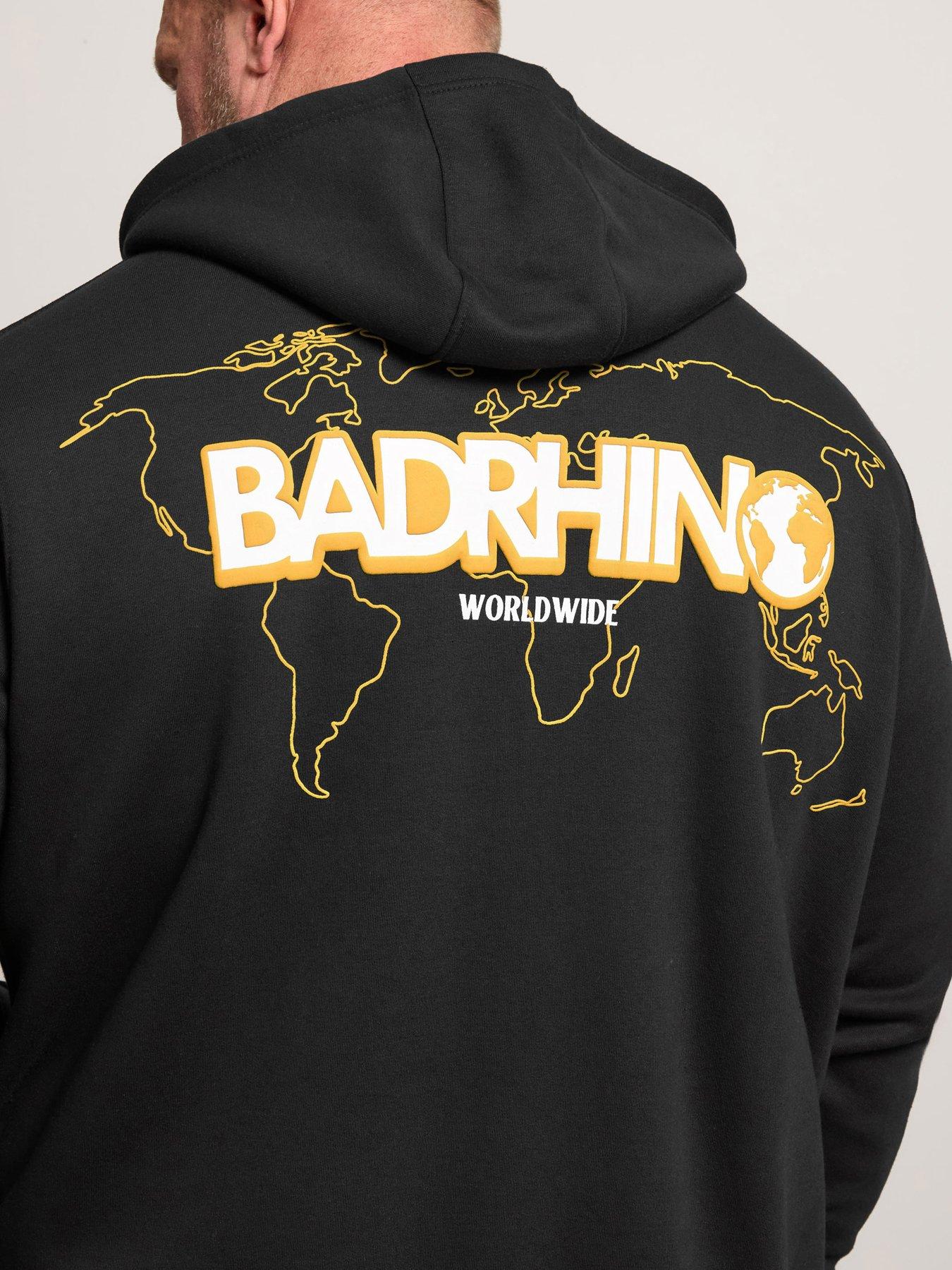 Image 4 of 7 of BadRhino World Map Zip Thru Hoodie - Black