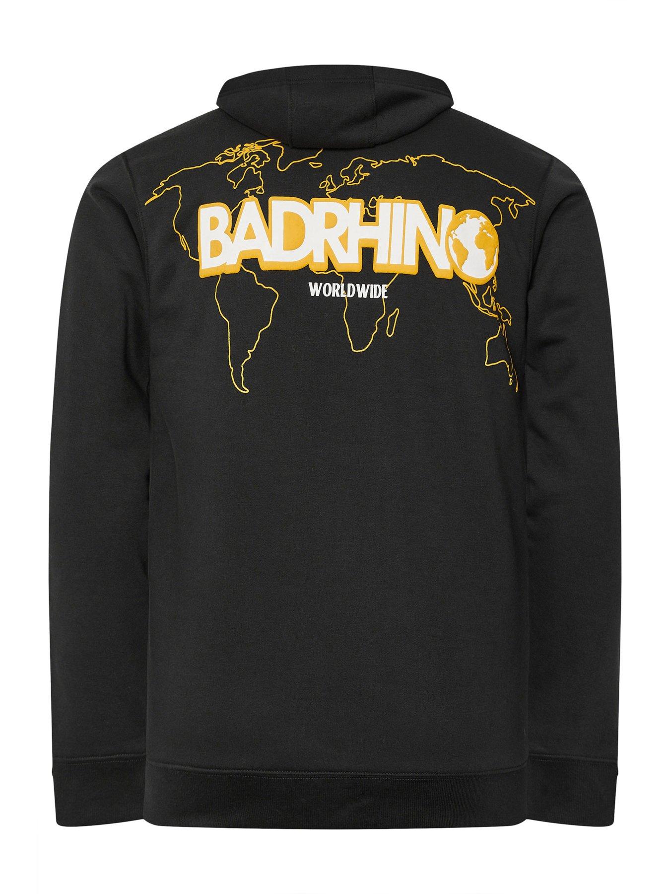 Image 7 of 7 of BadRhino World Map Zip Thru Hoodie - Black
