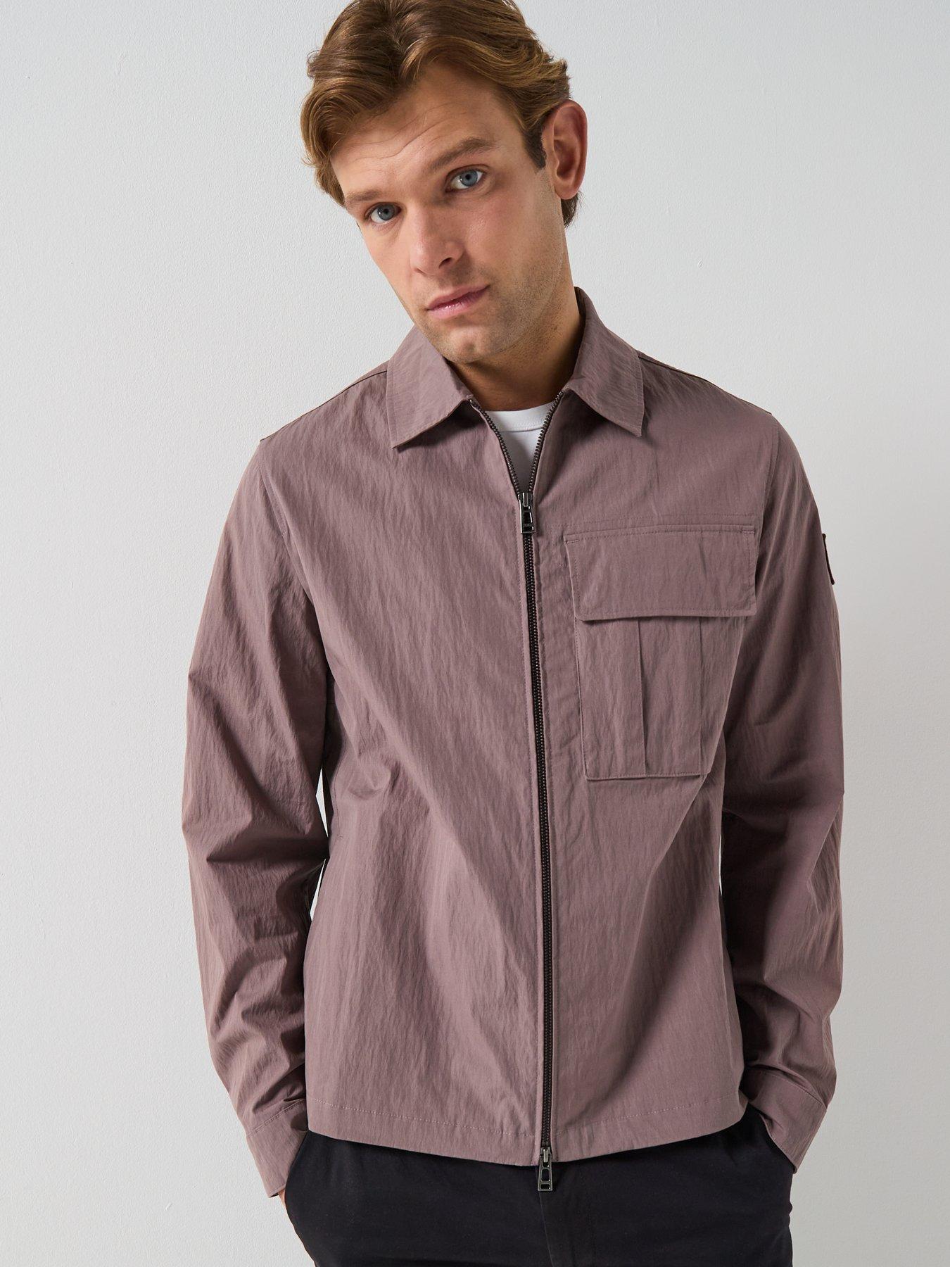 Image 5 of 6 of Belstaff Cargo Cotton Zip Overshirt - Brown