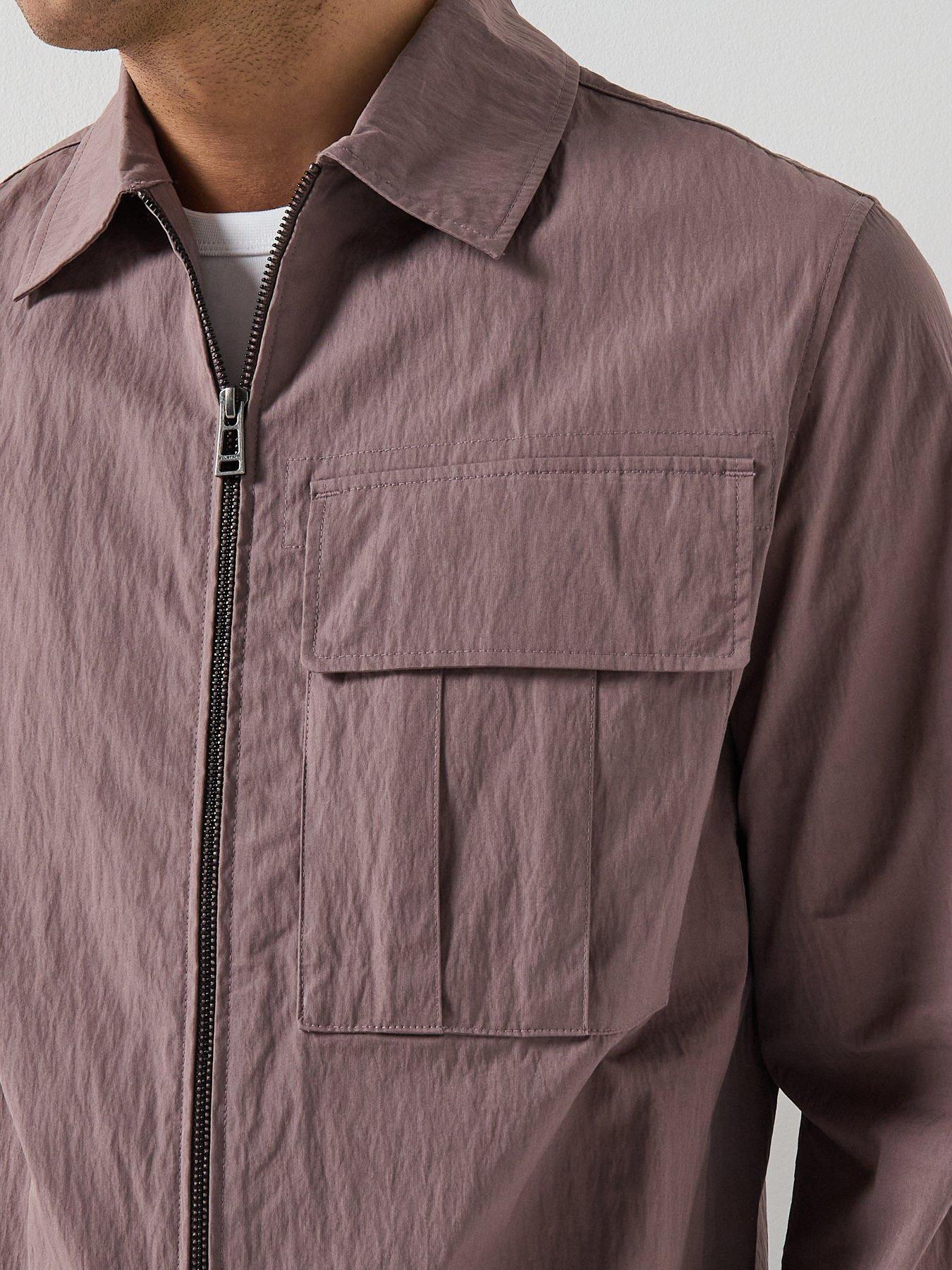 Image 6 of 6 of Belstaff Cargo Cotton Zip Overshirt - Brown