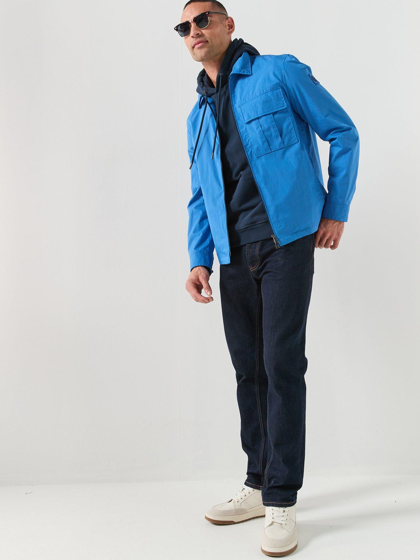 Image 3 of 6 of Belstaff Cargo Cotton Zip Overshirt - Blue