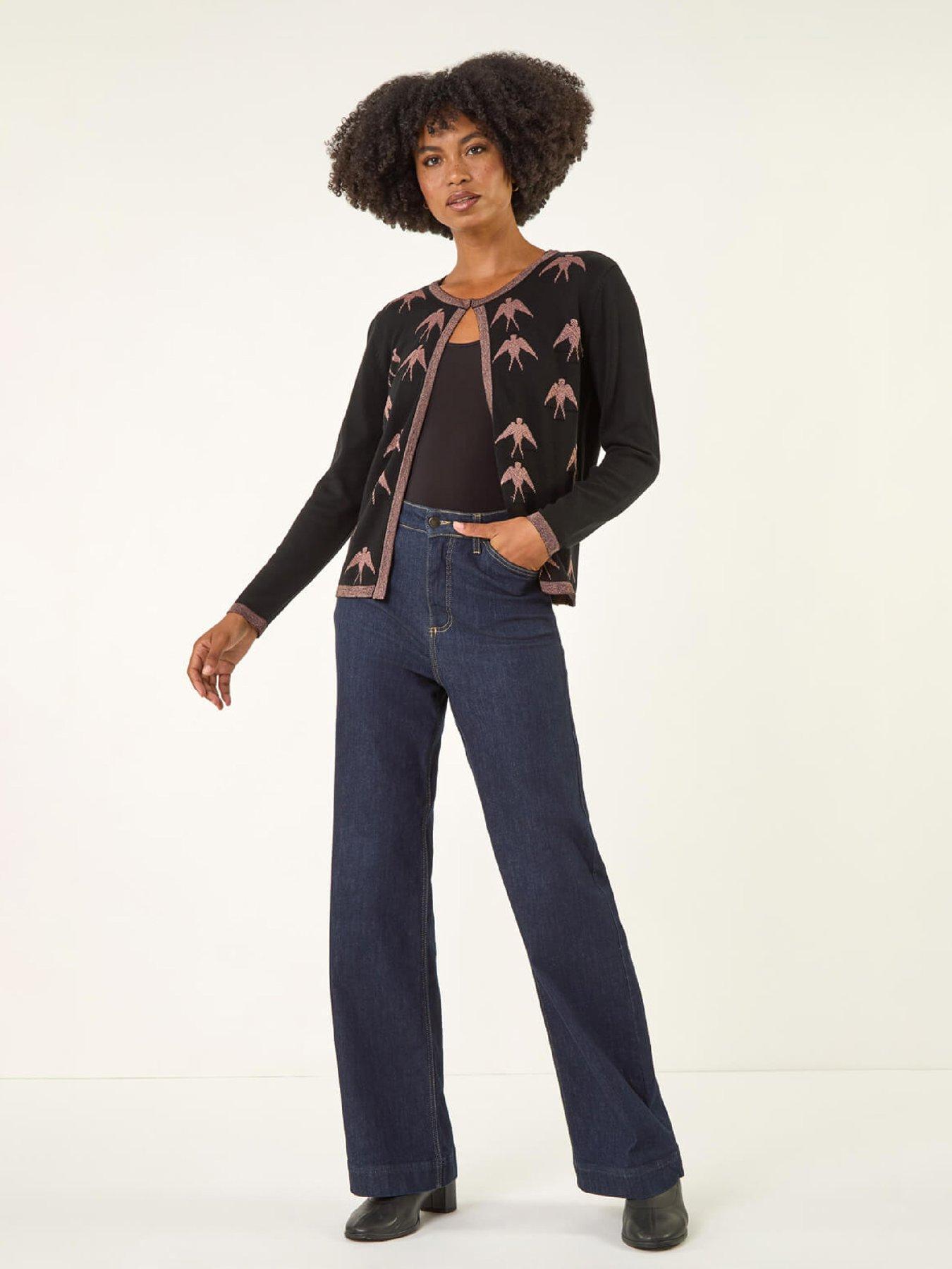 roman-metallic-print-knit-cardigan-blackback