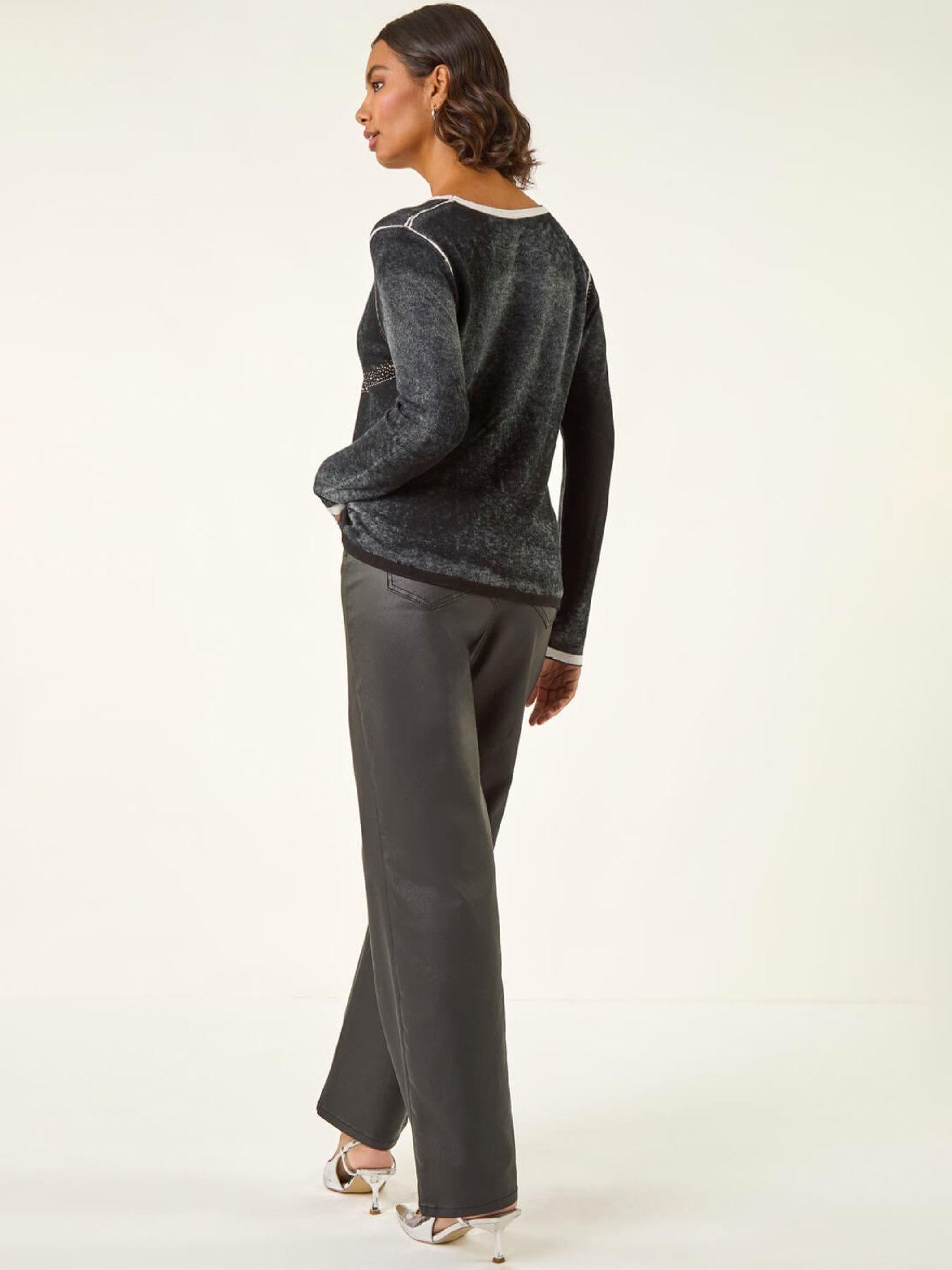 Image 2 of 5 of Roman Embellished Soft Knit Jumper - Black