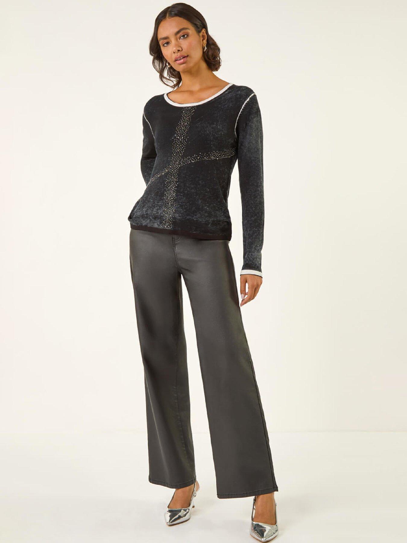Image 3 of 5 of Roman Embellished Soft Knit Jumper - Black