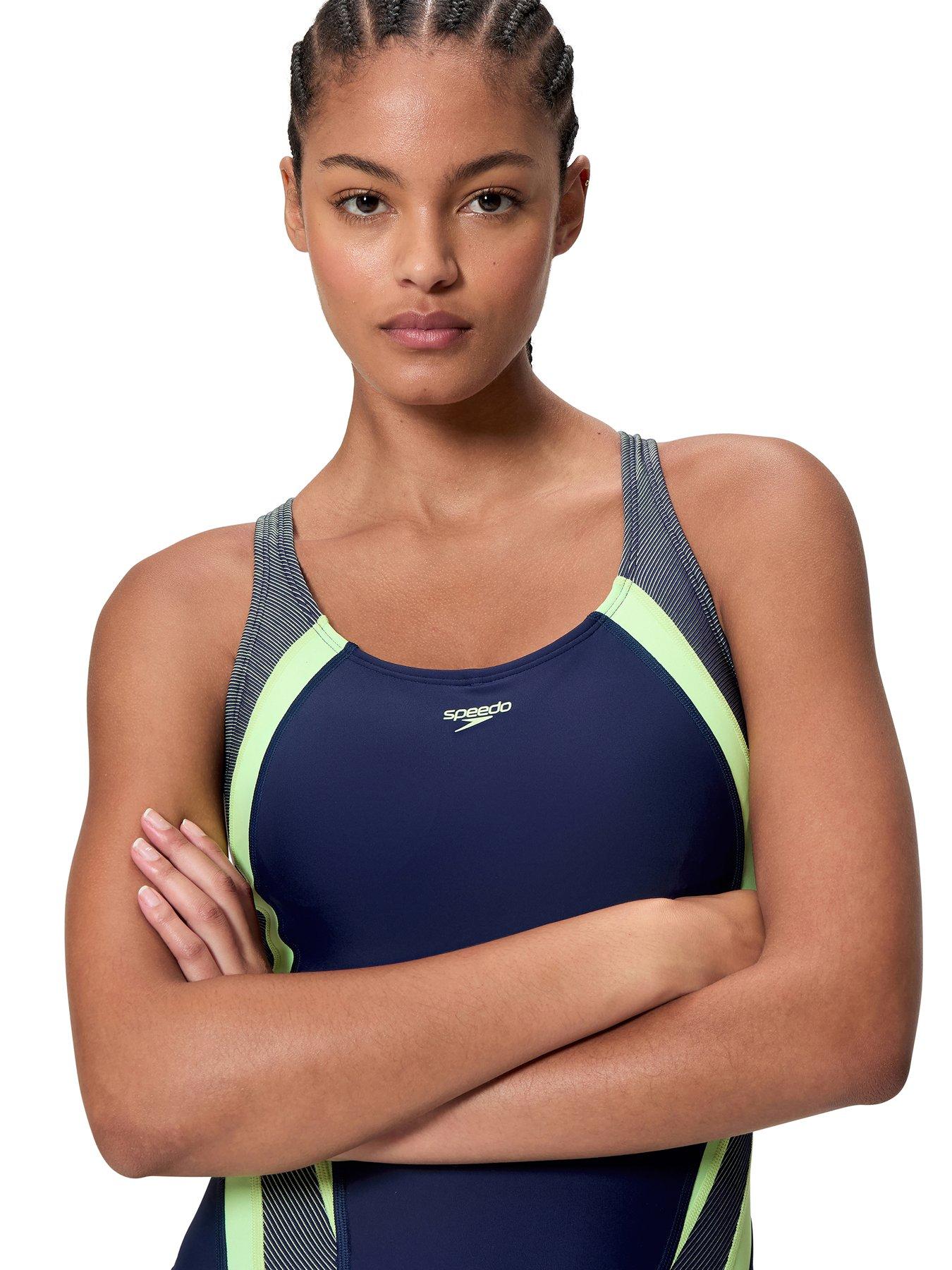 Image 4 of 5 of Speedo Womens Quantum Rib Splice One Piece - Blue