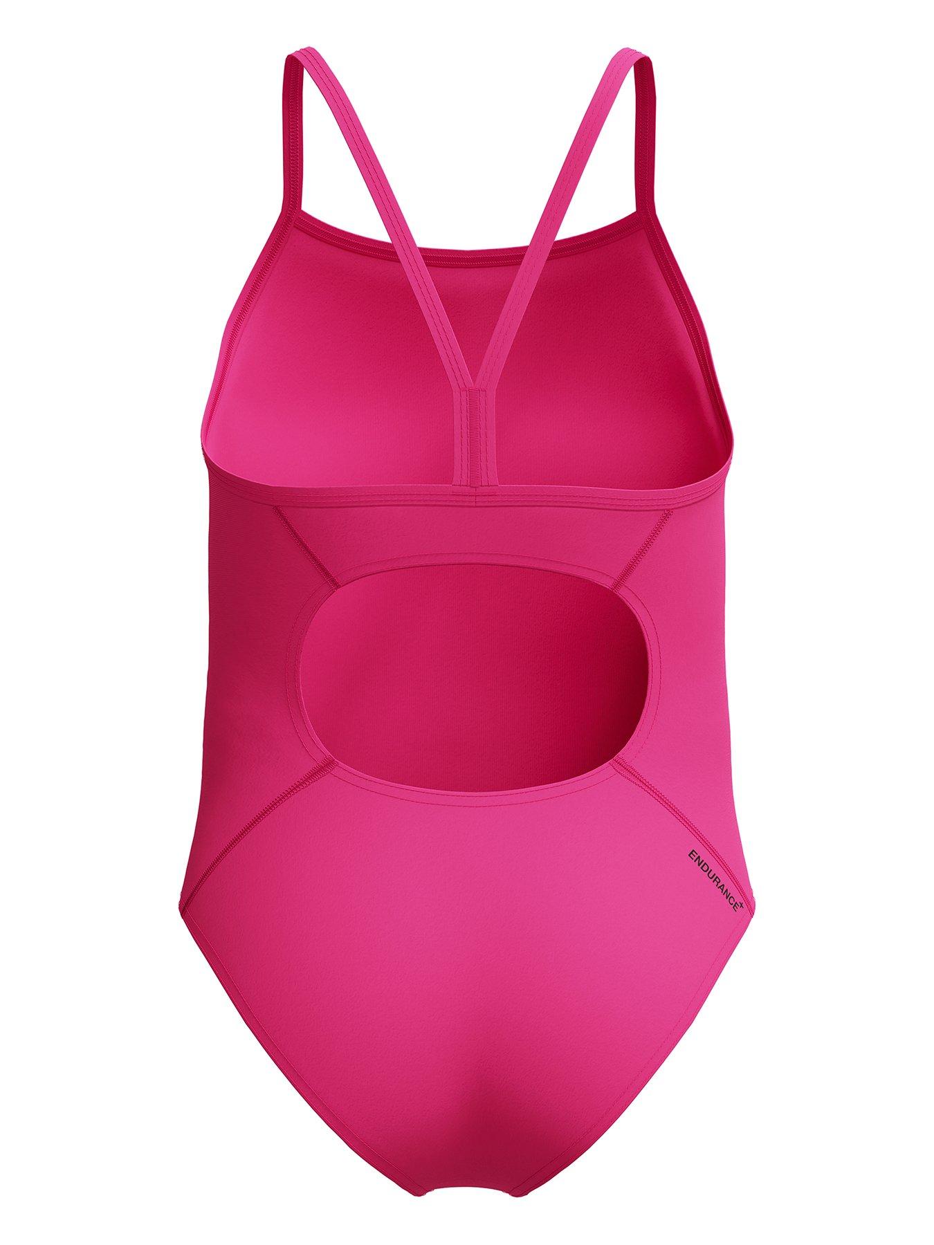 Image 2 of 5 of Speedo Girls Endurance Logo Thinstrap One Piece - Pink