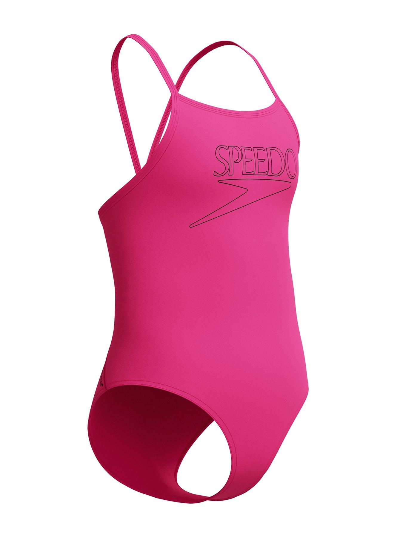 Image 3 of 5 of Speedo Girls Endurance Logo Thinstrap One Piece - Pink
