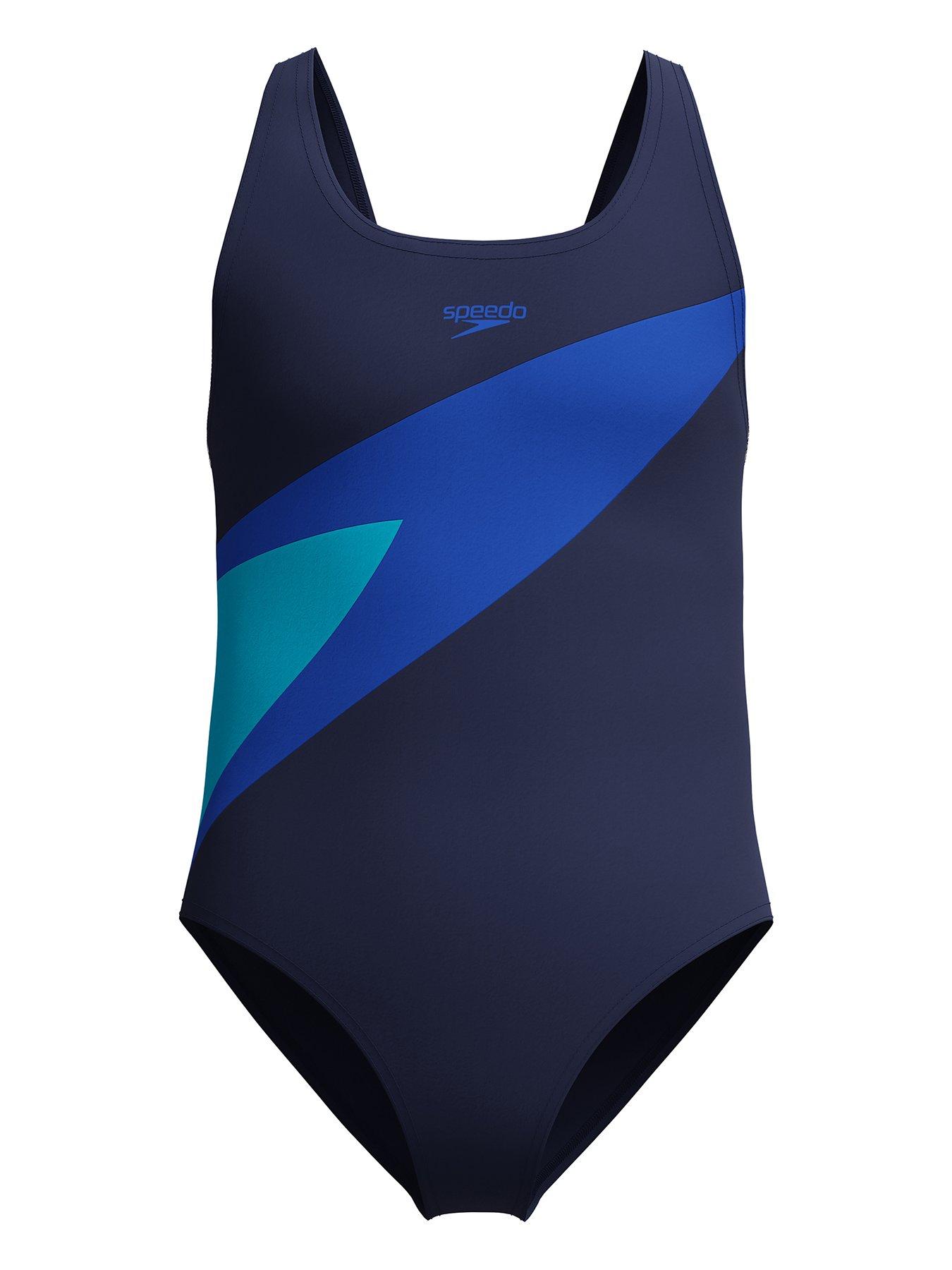 Speedo Girls Hyperboom Butterfly Back One Piece Swimsuit - Blue
