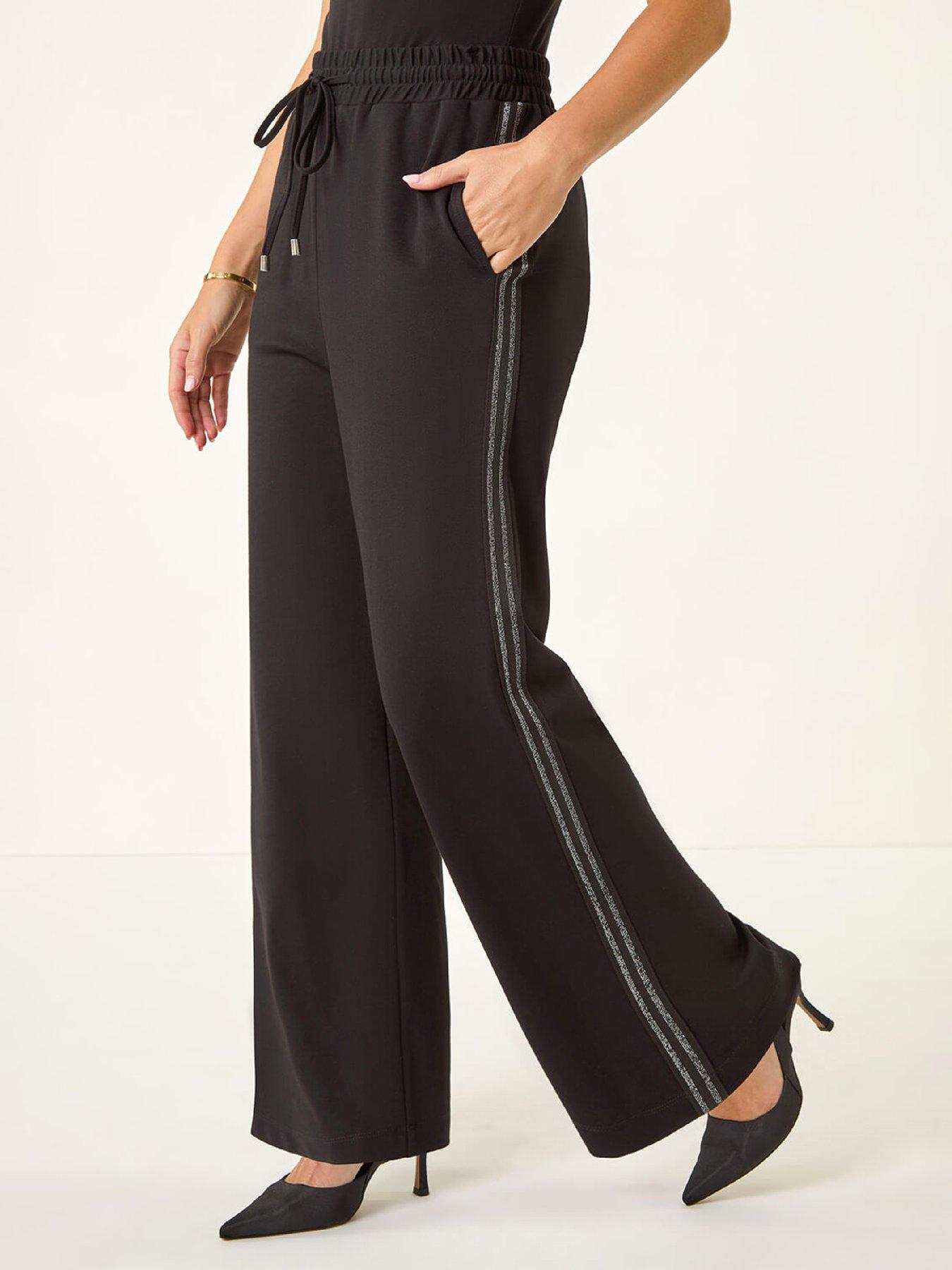 roman-petite-drawstring-side-stripe-trousers-black