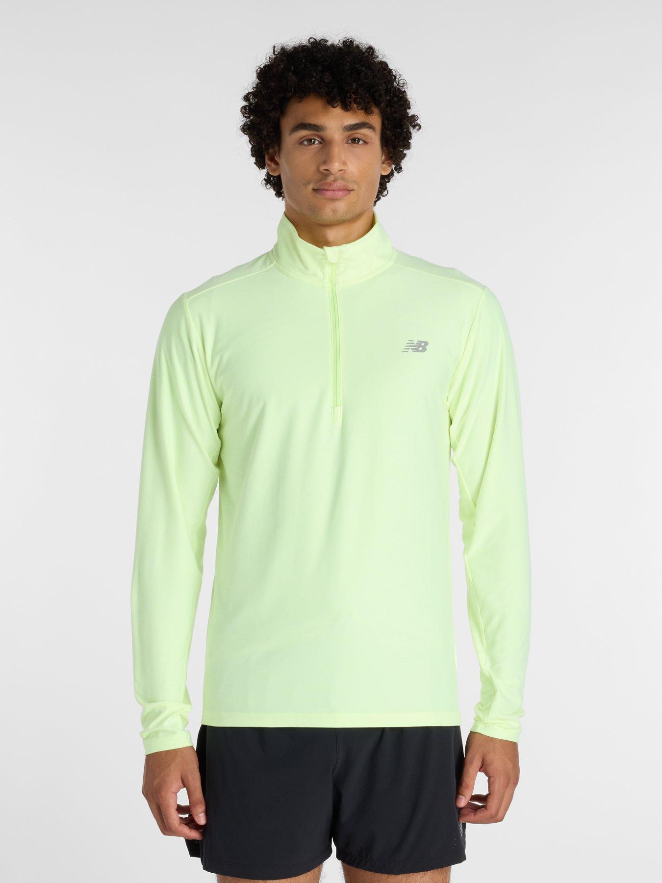 New Balance Mens Training Space Dye 1/4 Zip Top - Yellow