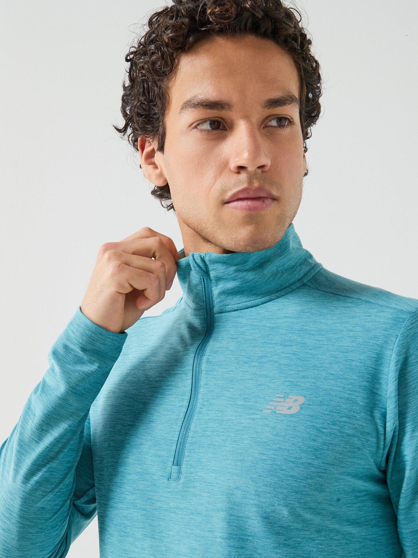 new-balance-mens-training-space-dye-14-zip-top-greenoutfit