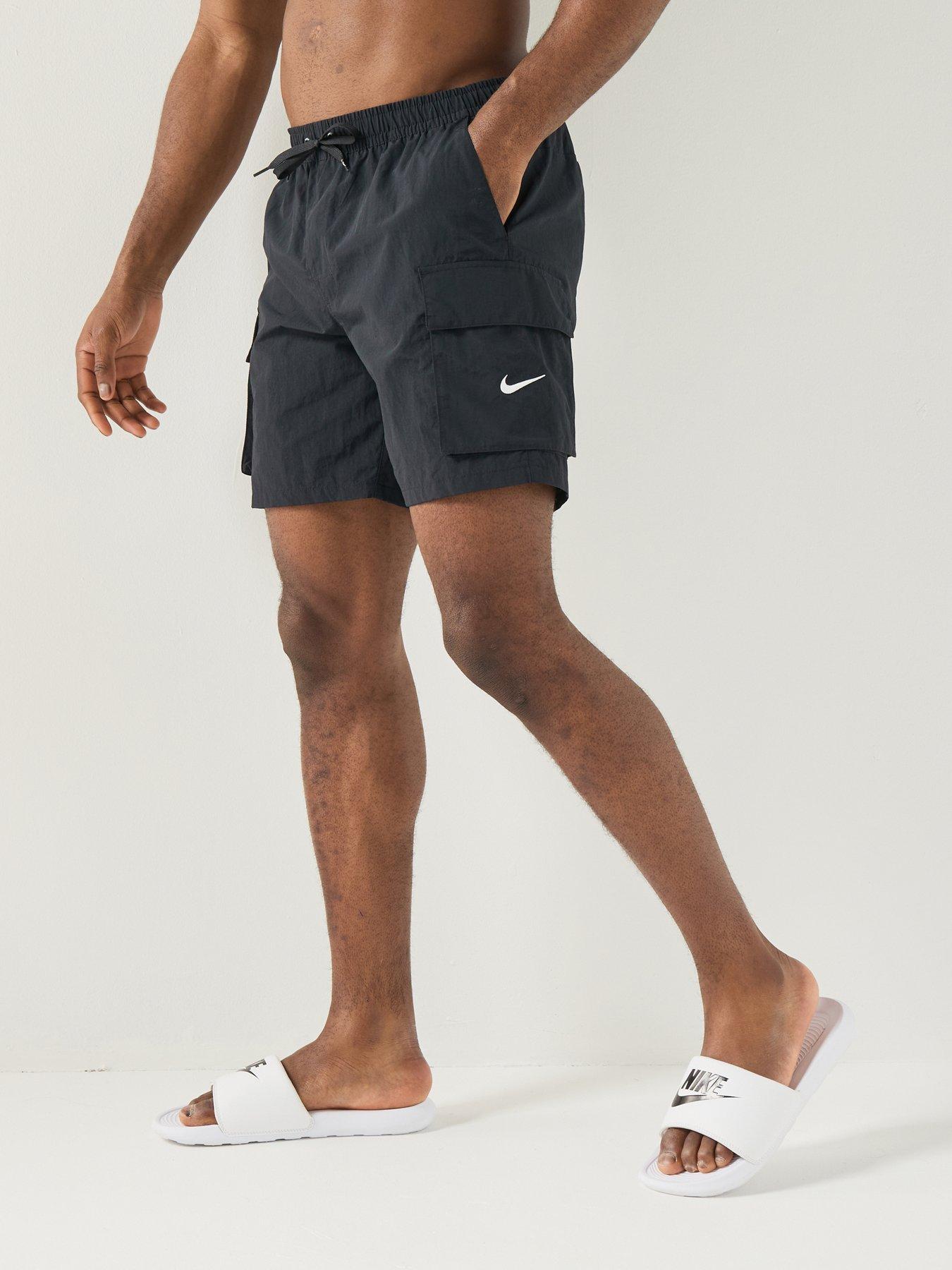 Nike Mens 7inch Full Lined Cargo Swim Short - Black