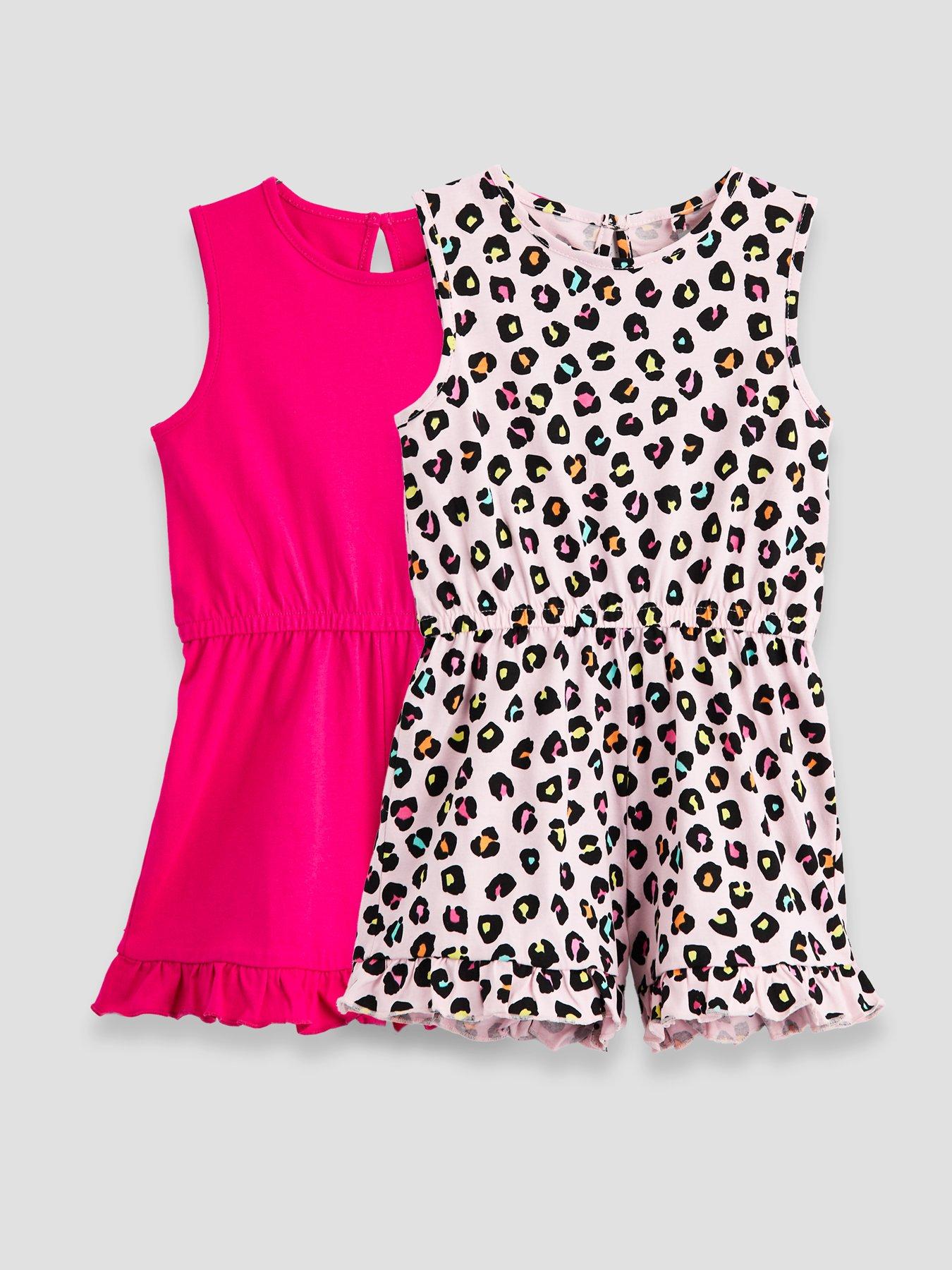 Image 1 of 5 of The Very Collection Girls 2 Pack Playsuits - Multi