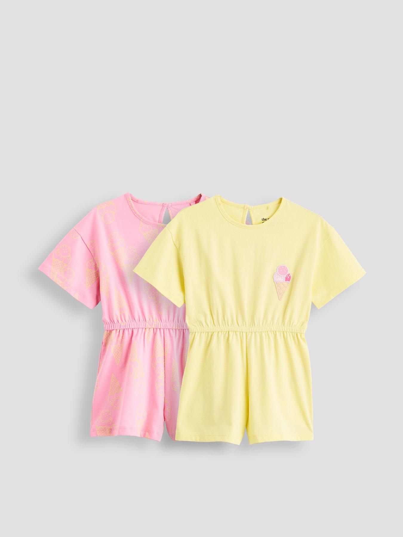 Image 1 of 5 of The Very Collection Girls 2 Pack Playsuits - Multi