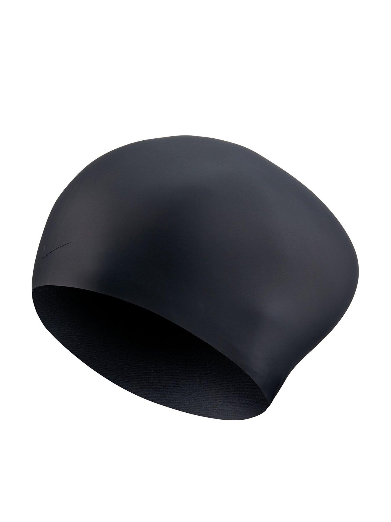 Nike Adults Unisex Long Hair Silicone Swim Cap - Black