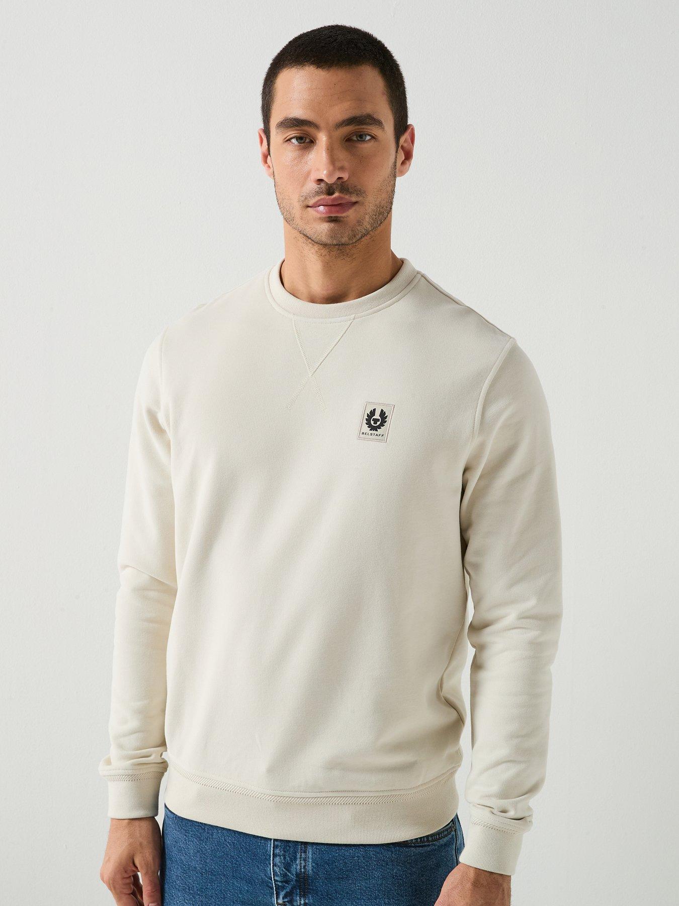 Belstaff Left Chest Patch Logo Regular Fit Crew Sweat - Natural