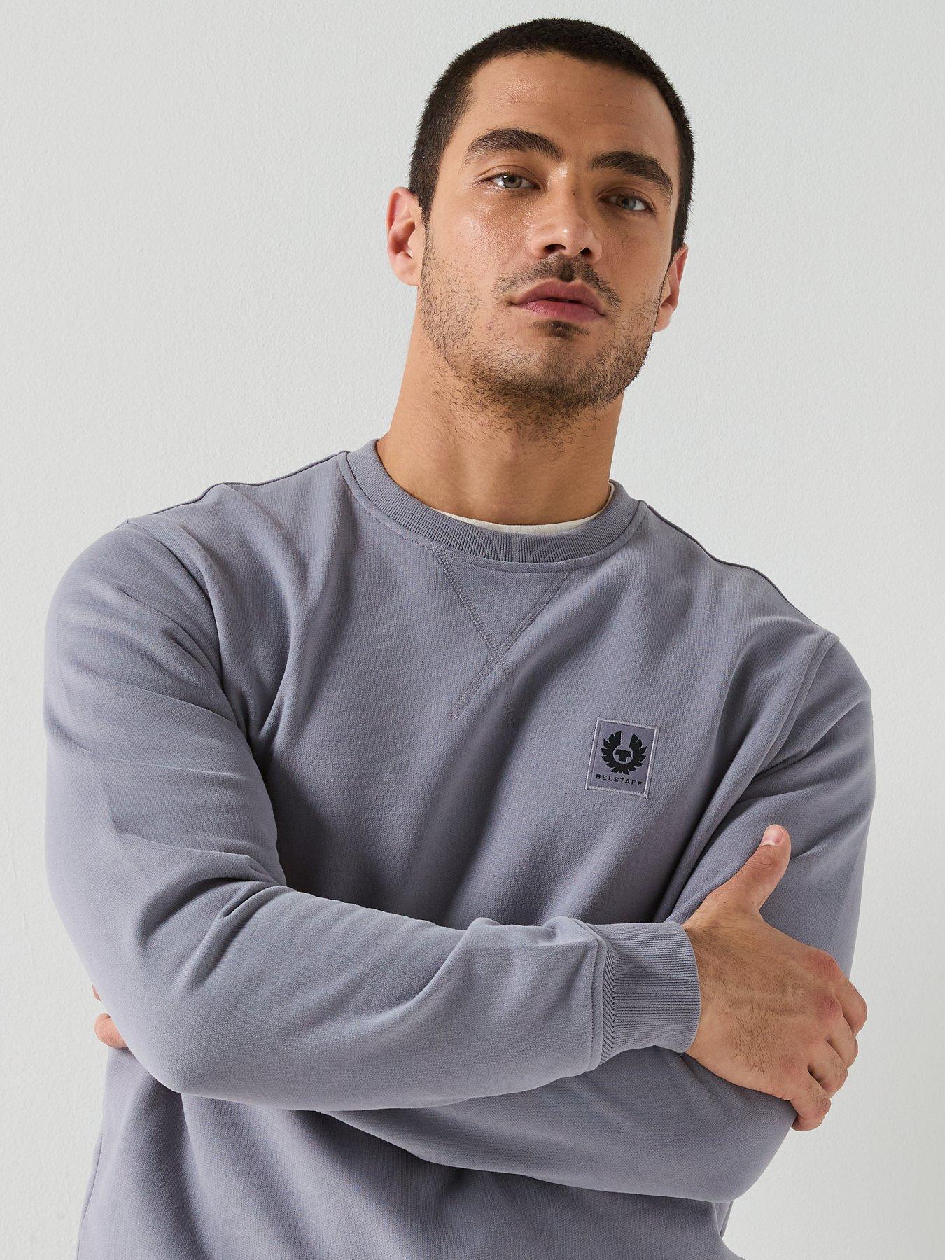 Image 4 of 5 of Belstaff Belstaff Left Chest Patch Logo Regular Fit Crew Sweat - Grey