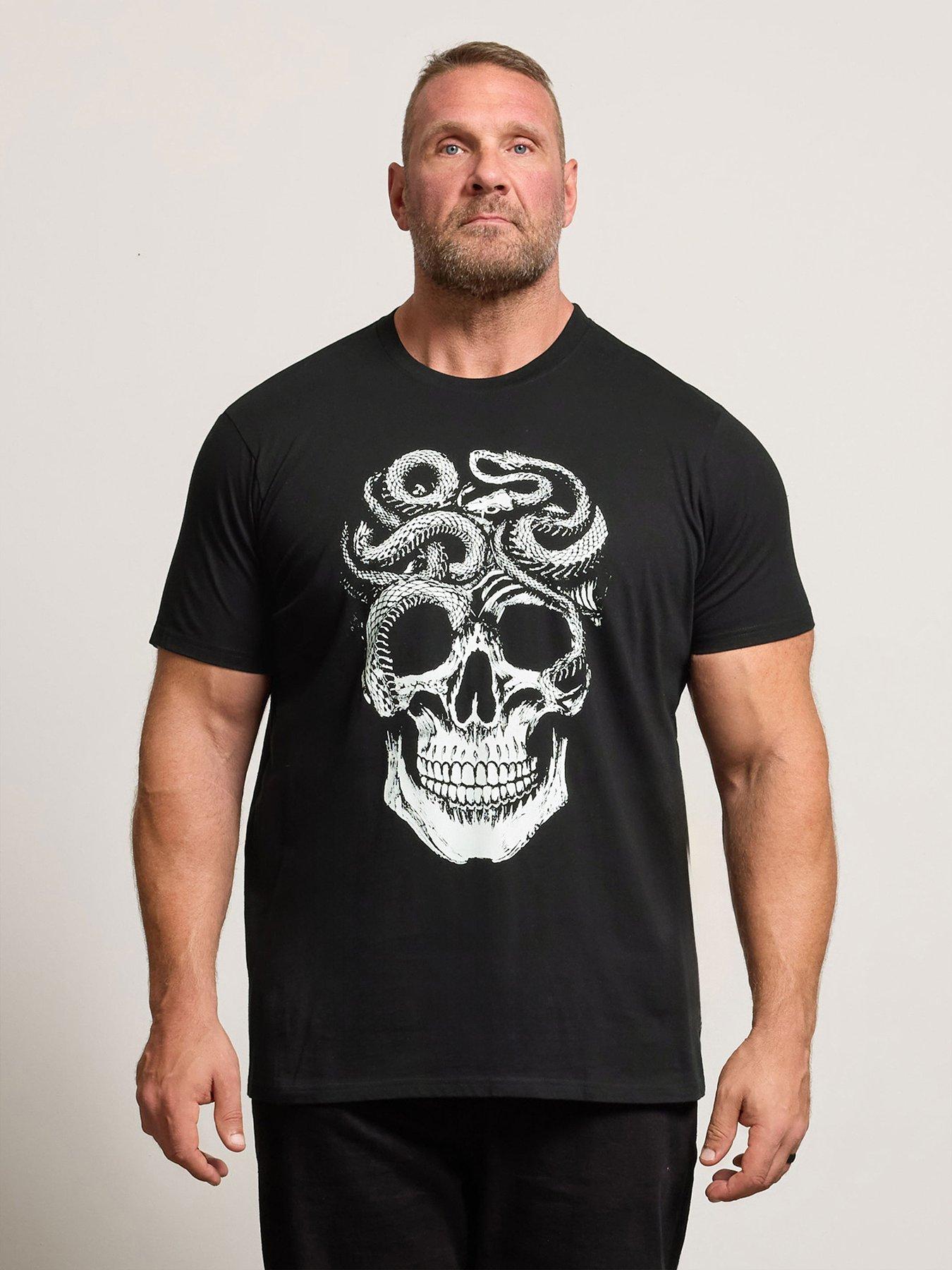Image 1 of 6 of BadRhino Skull &amp; Snake T-Shirt - Black