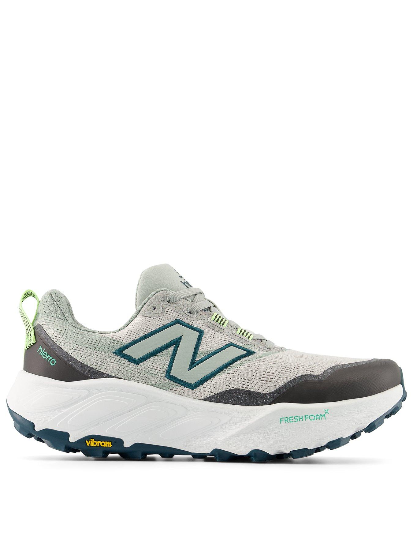 New Balance Mens Trail Running Hierro Trainers - Grey Matter/Medusa Green