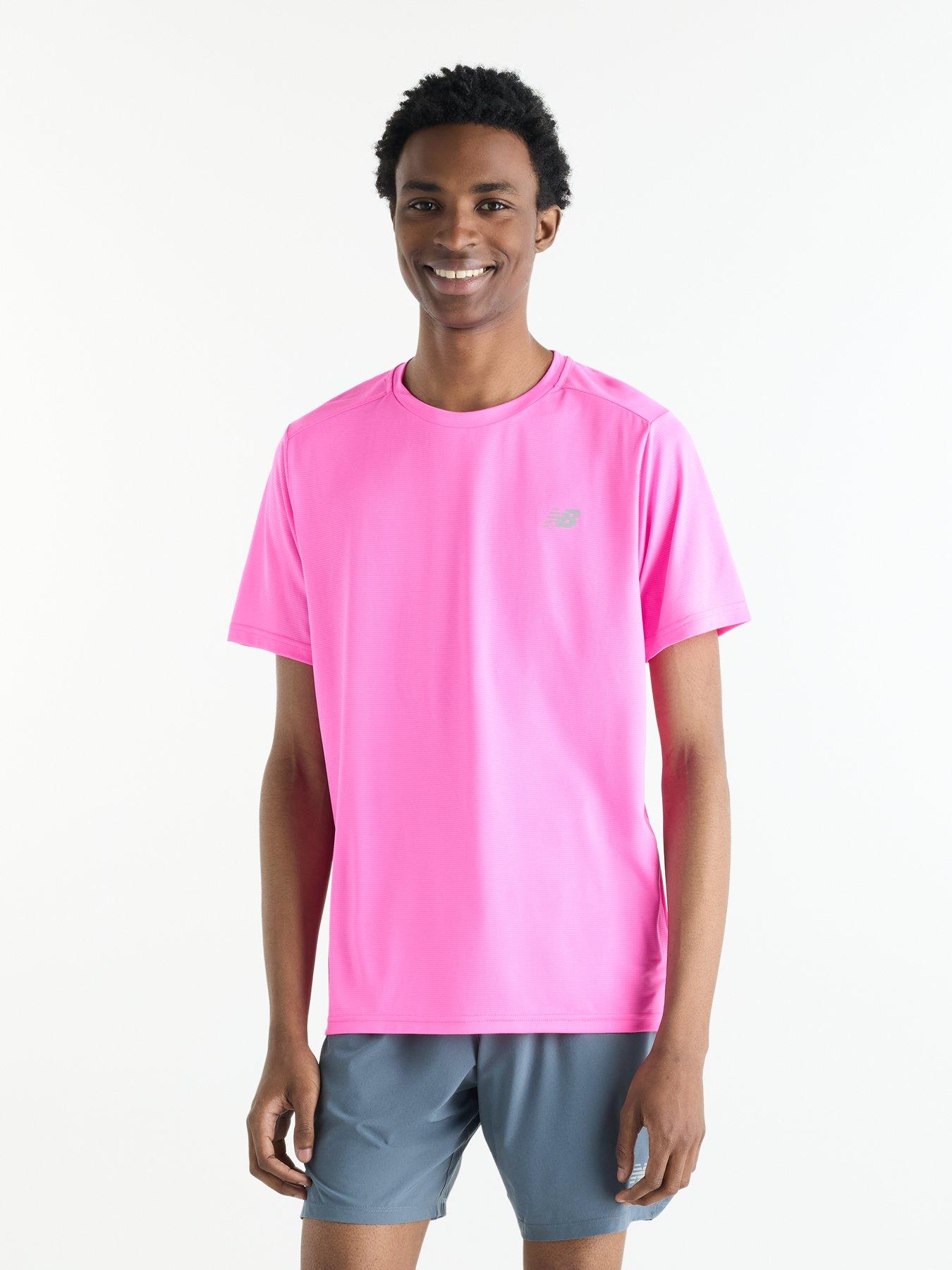 New Balance Mens Running Sport Essentials T-shirt Pink