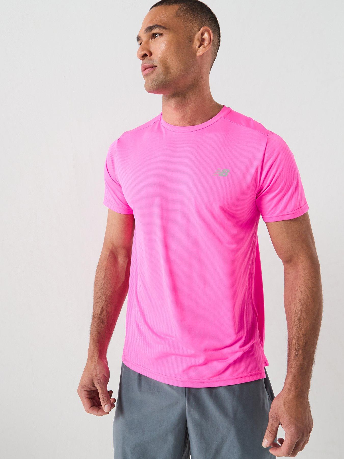 New Balance Mens Running Sport Essentials T-shirt Pink