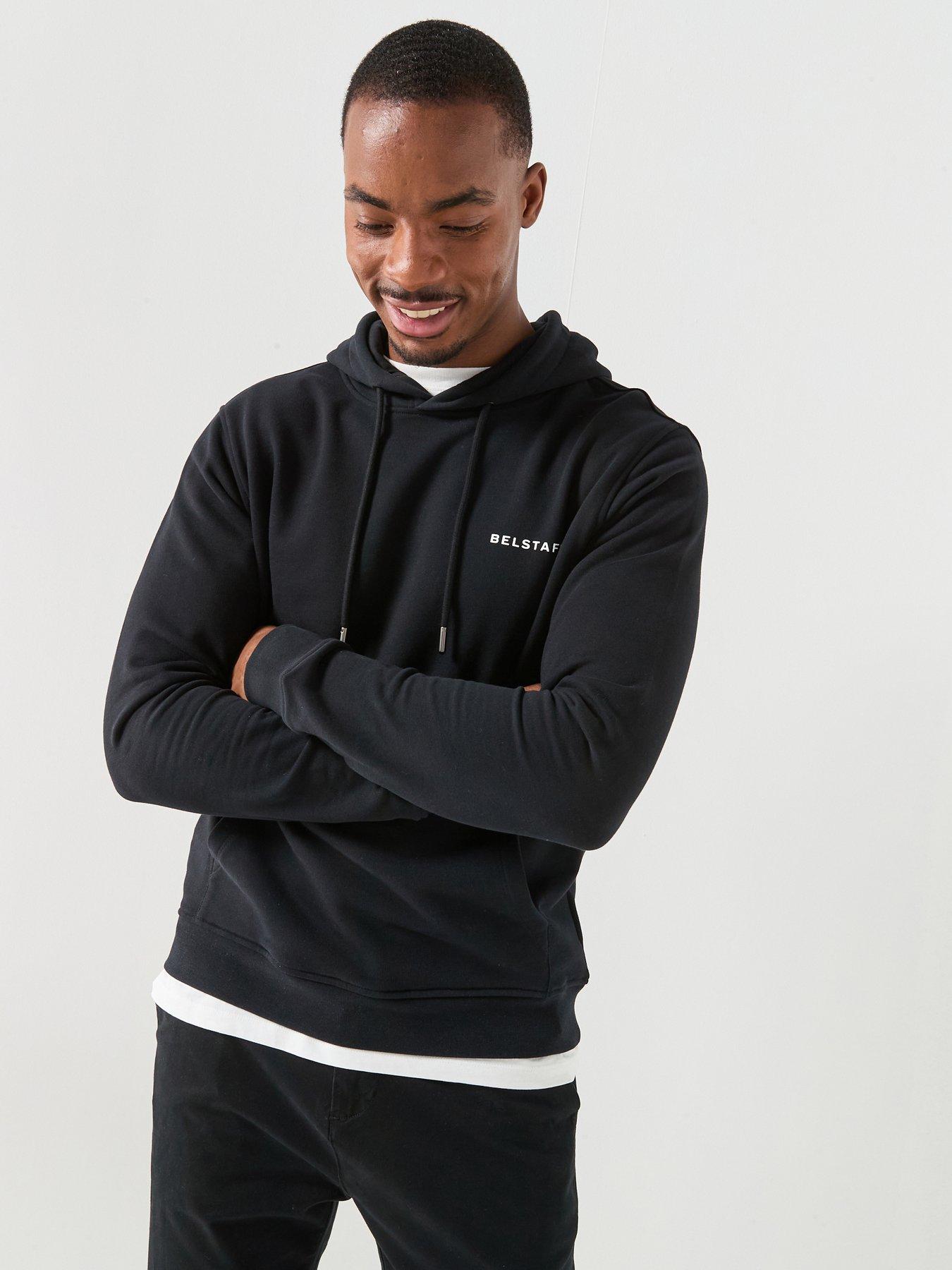 Image 1 of 4 of Belstaff Border Large Back Logo Hoodie - Black