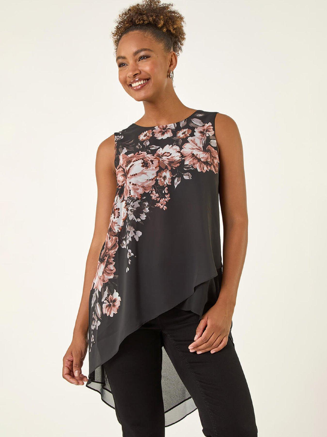 Roman Floral Wrap Embellished Top - Ivory