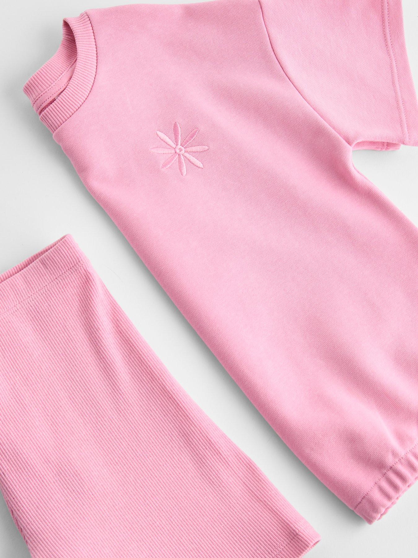 Image 4 of 4 of The Very Collection Girls Jersey Top &amp; Cycling Short Set - Pink
