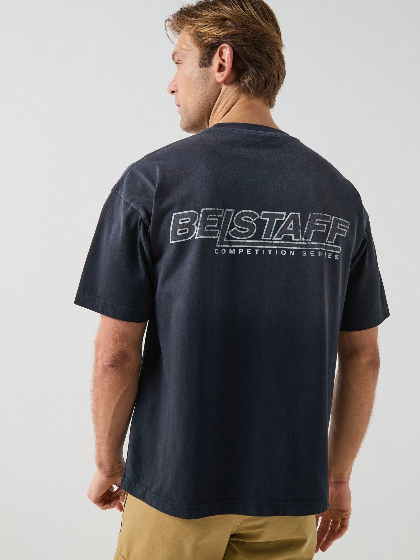 Image 1 of 5 of Belstaff Competition Momentum Script Back Print T-Shirt - Black