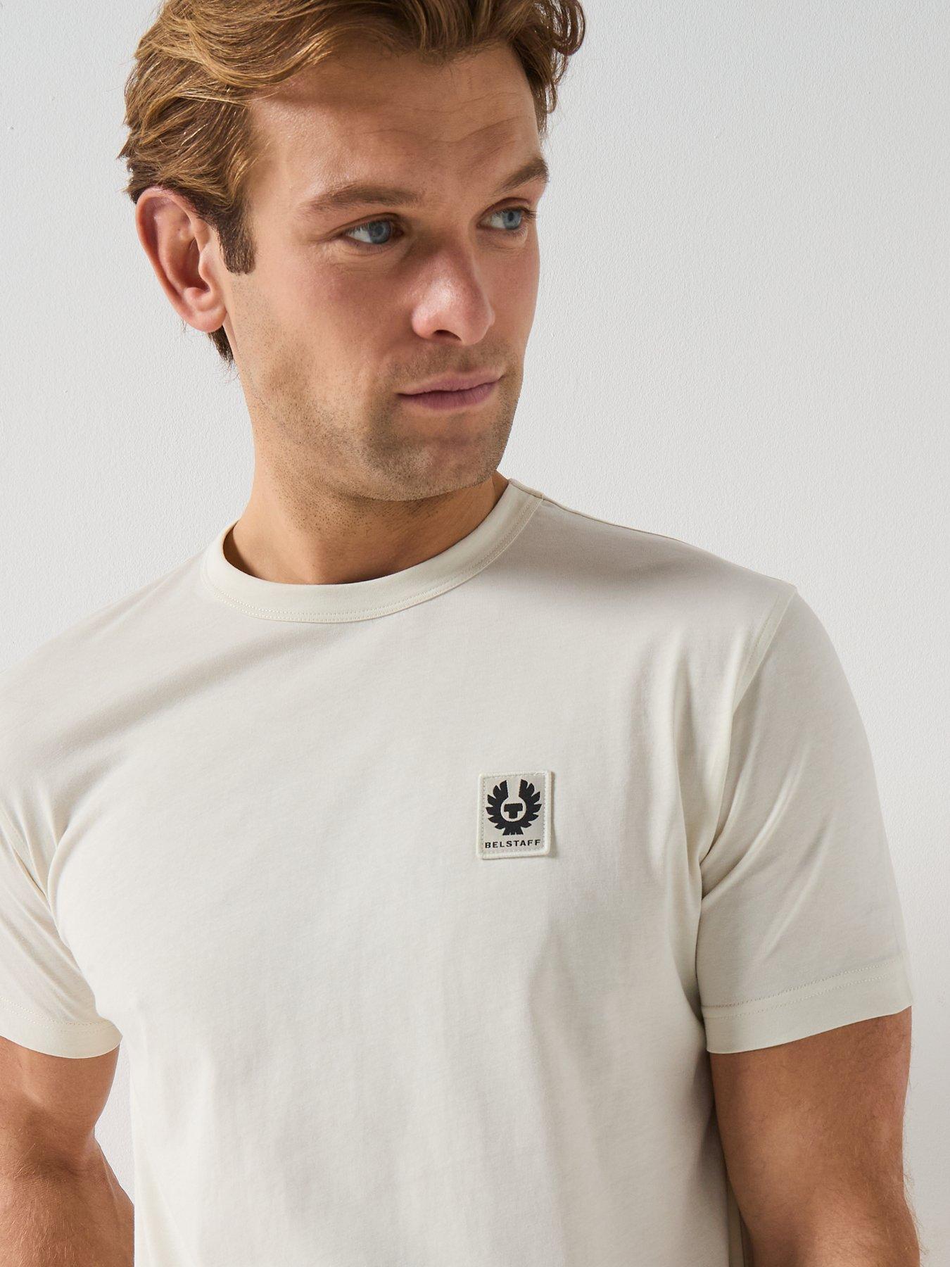 Image 4 of 4 of Belstaff Left Chest Patch Logo Regular Fit T-Shirt - Natural